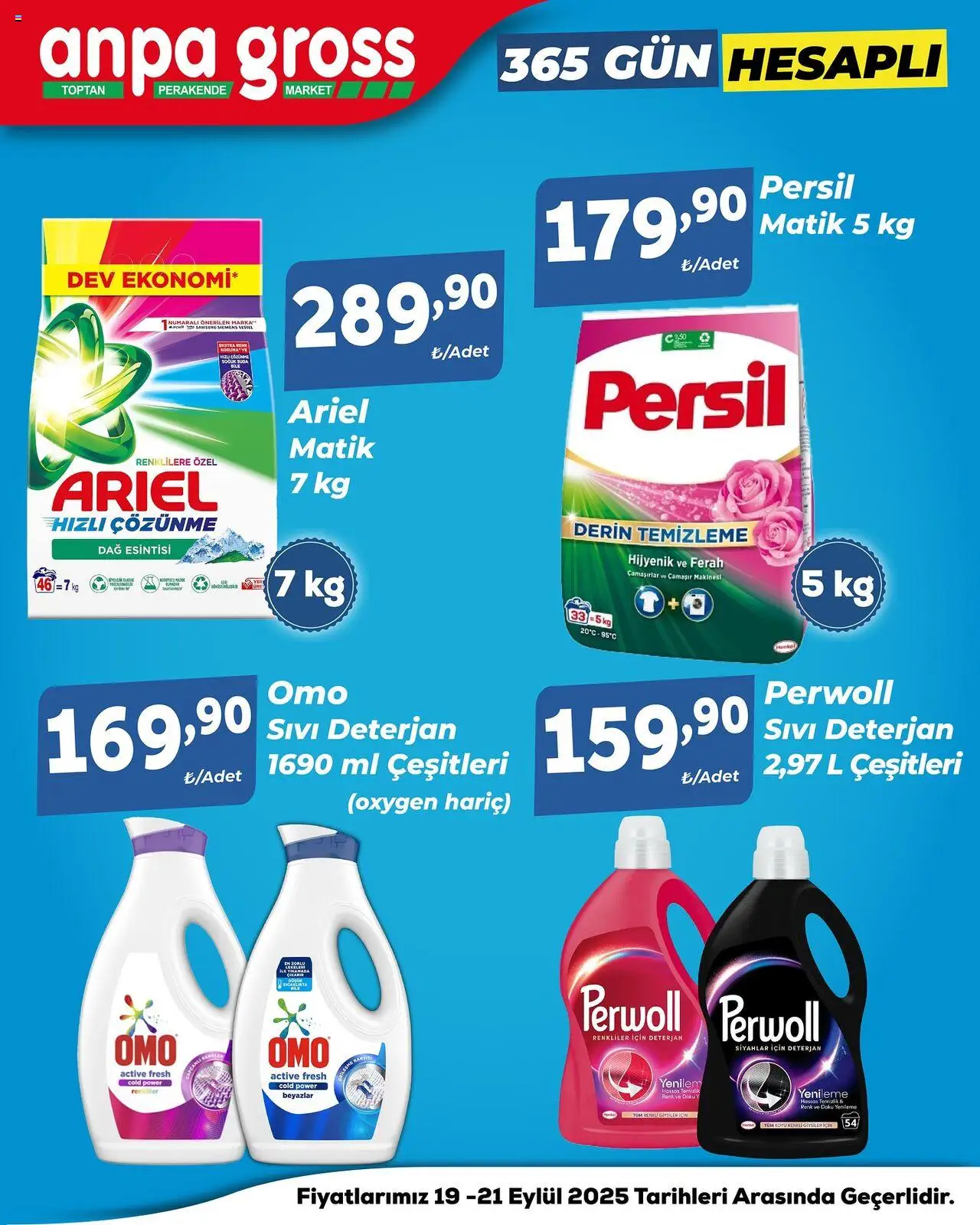 Anpa Gross Hafta Sonu Fırsatları - 19.09.2025 tarihinden itibaren geçerlidir | Sayfa: 1 | Ürünler: Deterjan, Çamaşır makinesi
