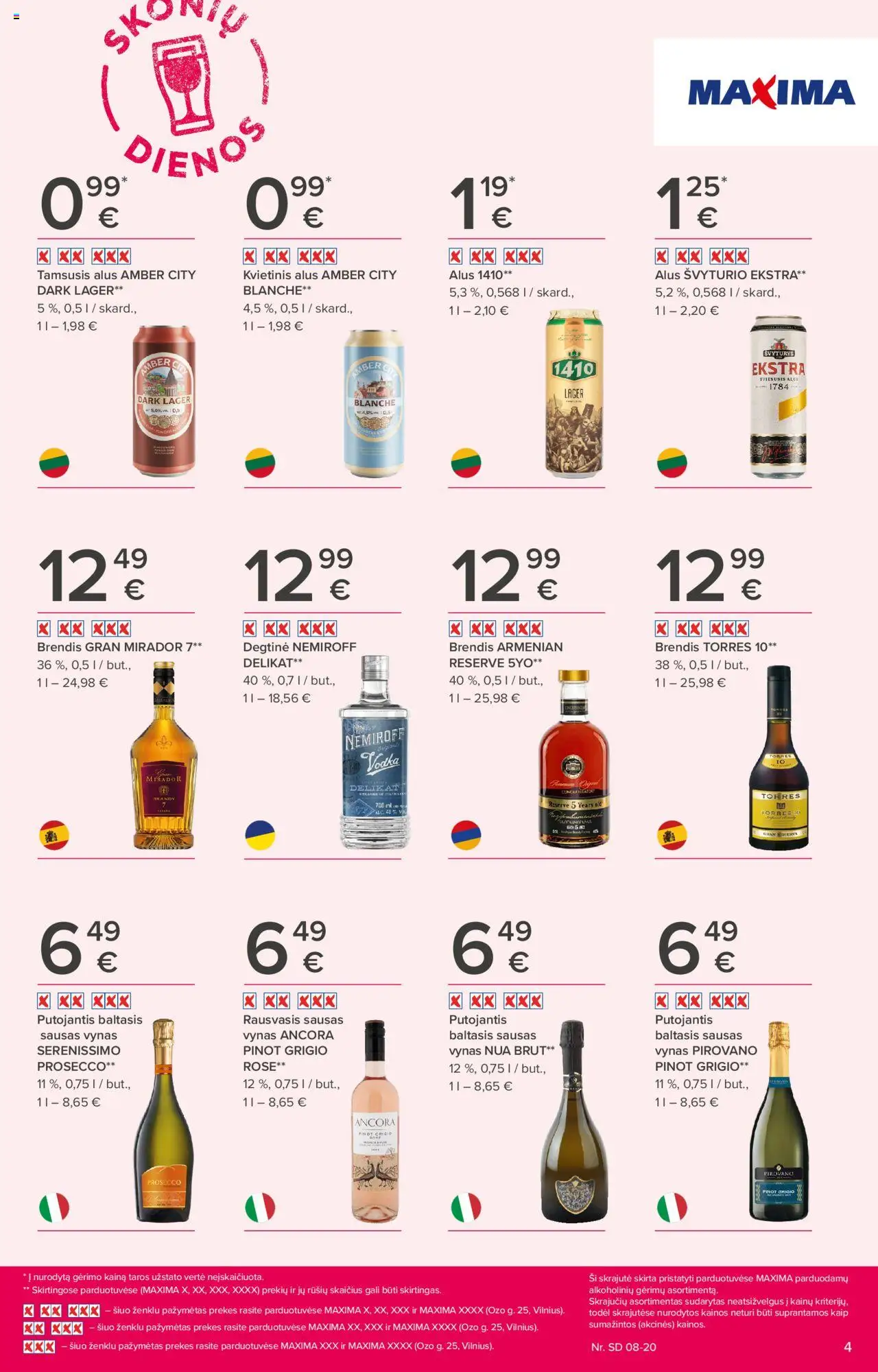 MAXIMA - Leidinys - Skonių dienos│galioja nuo 07.08.2025 | Puslapis: 4 | Prekių: Degtinė, Vynas, Alus