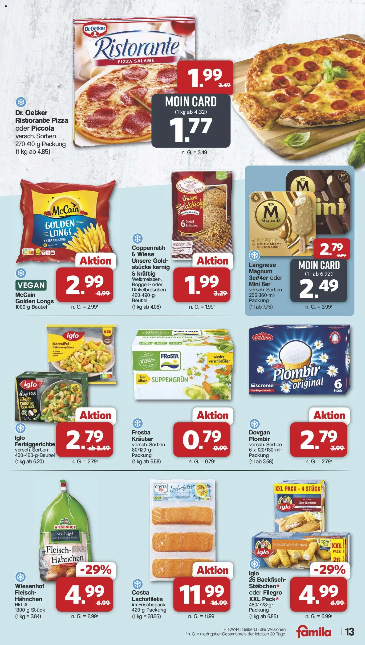 Famila Nordwest Prospekt 	 – gültig ab 27.10.2025 | Seite: 14 | Produkte: Hahnchen, McCain, Frosta, Fertiggerichte