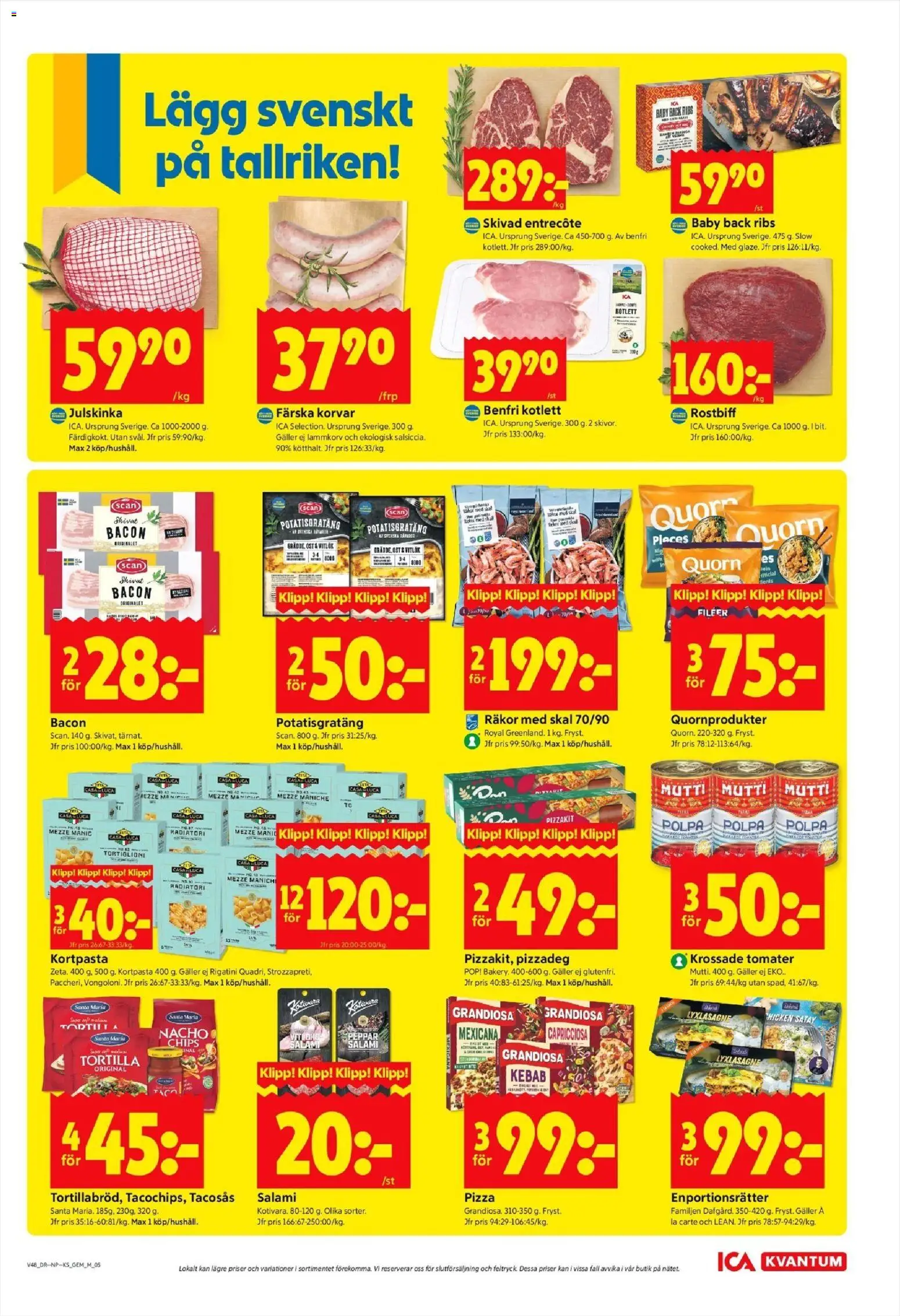 ICA Kvantum reklamblad aktuell från 24.11.2025 | Sida: 5 | Produkter: Tacosås, Peppar, Pizza, Pizzakit