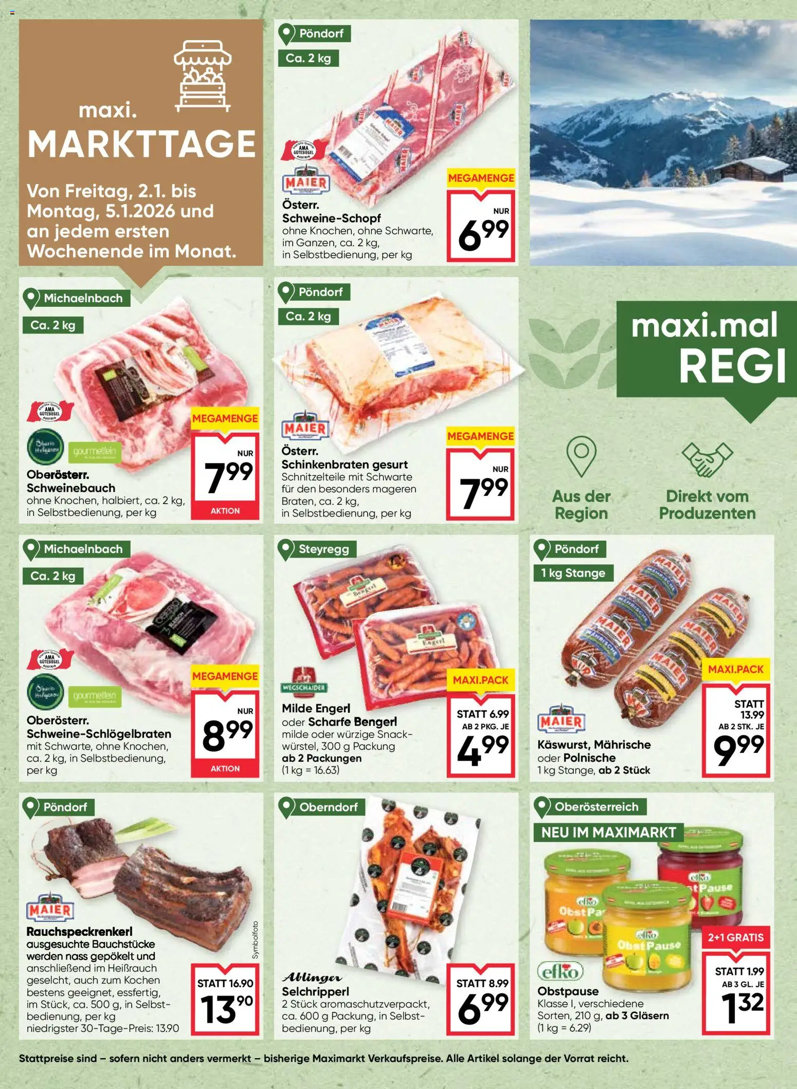 Maximarkt Flugblatt gültig ab 02.01.2026 | Seite: 6 | Produkte: Obst