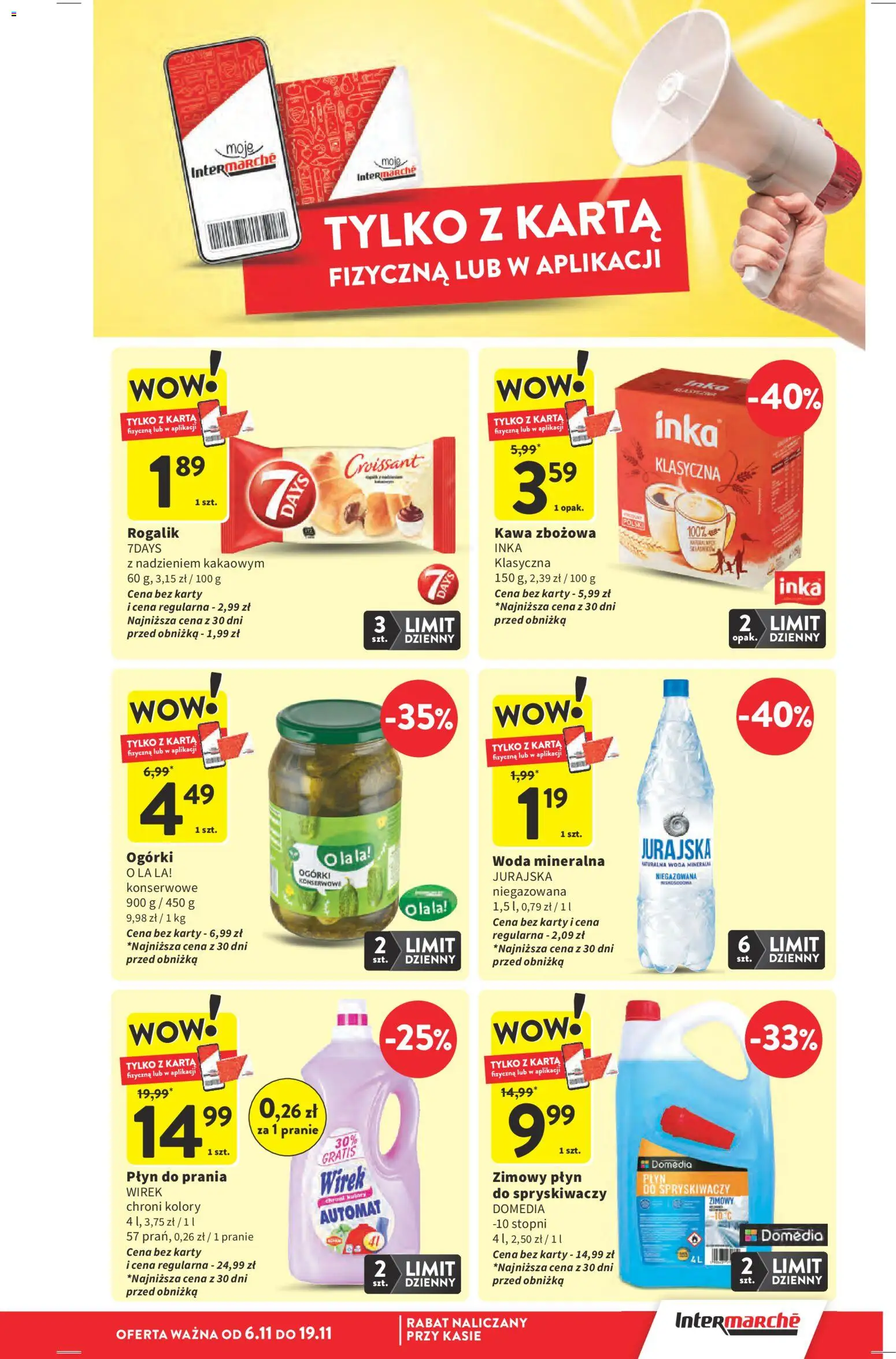 Intermarche Gazetka od 13.11.2025 | Strona: 9 | Produkty: Kawa, Ogórki, Woda, Ogórki konserwowe