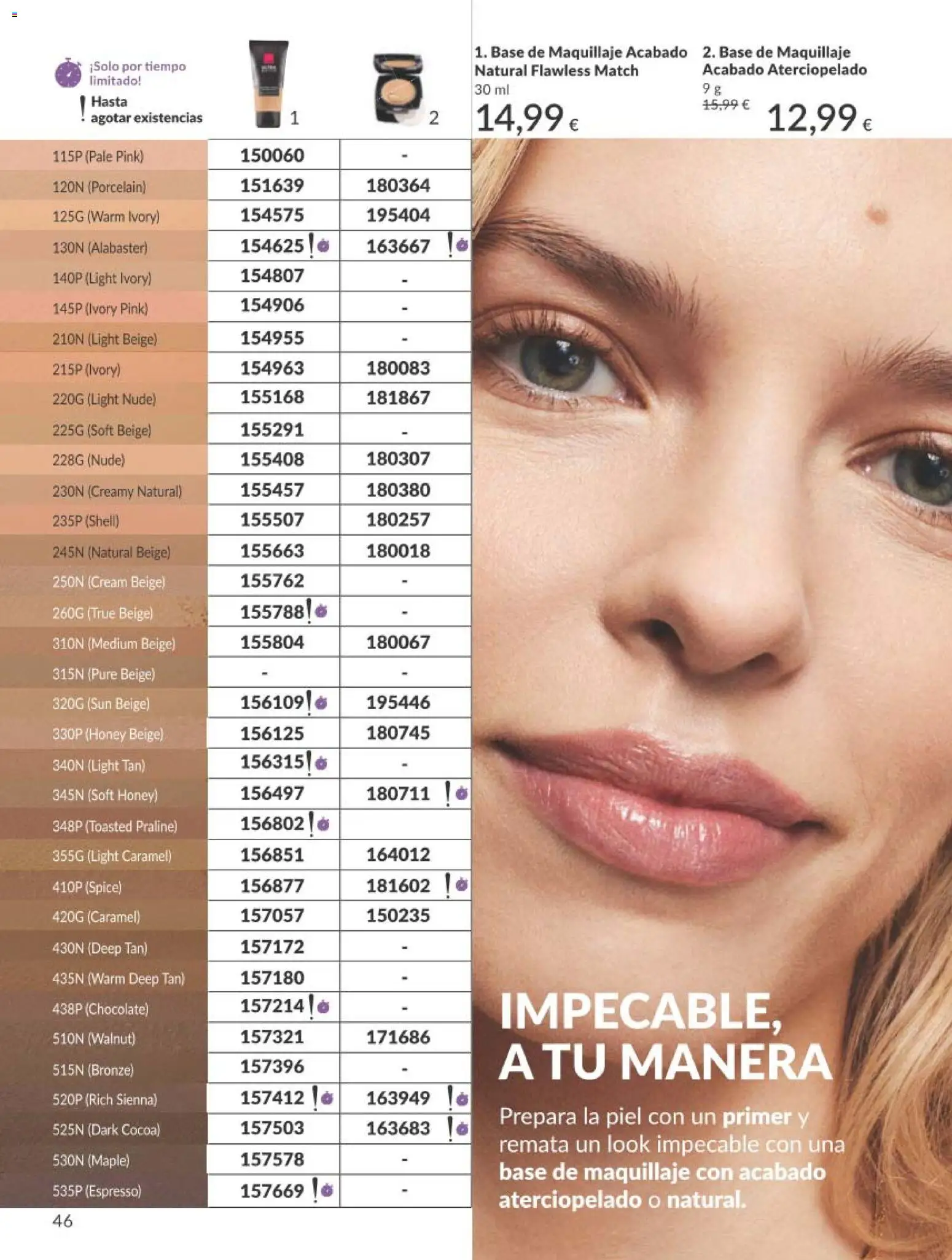 Catálogo AVON campaña 1 │ válido desde el 01.01.2026 | Página: 46 | Productos: Maquillaje, Chocolate, Base de maquillaje