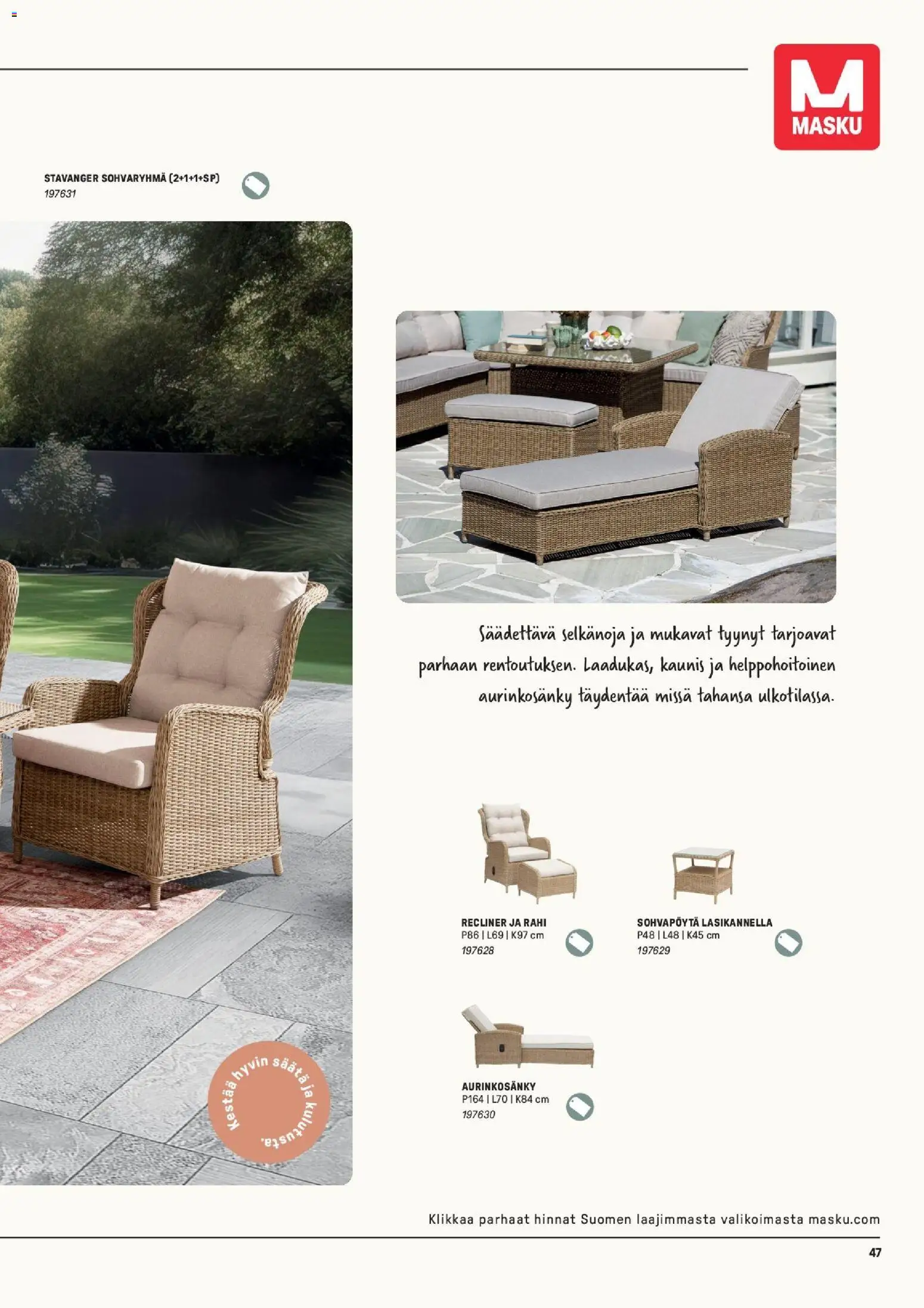 Masku tarjoukset – voimassa 09.03.2026 alkaen | Sivu: 47 | Tuotteet: Tyynyt, Rahi, Sohvapöytä, Sohvaryhmä