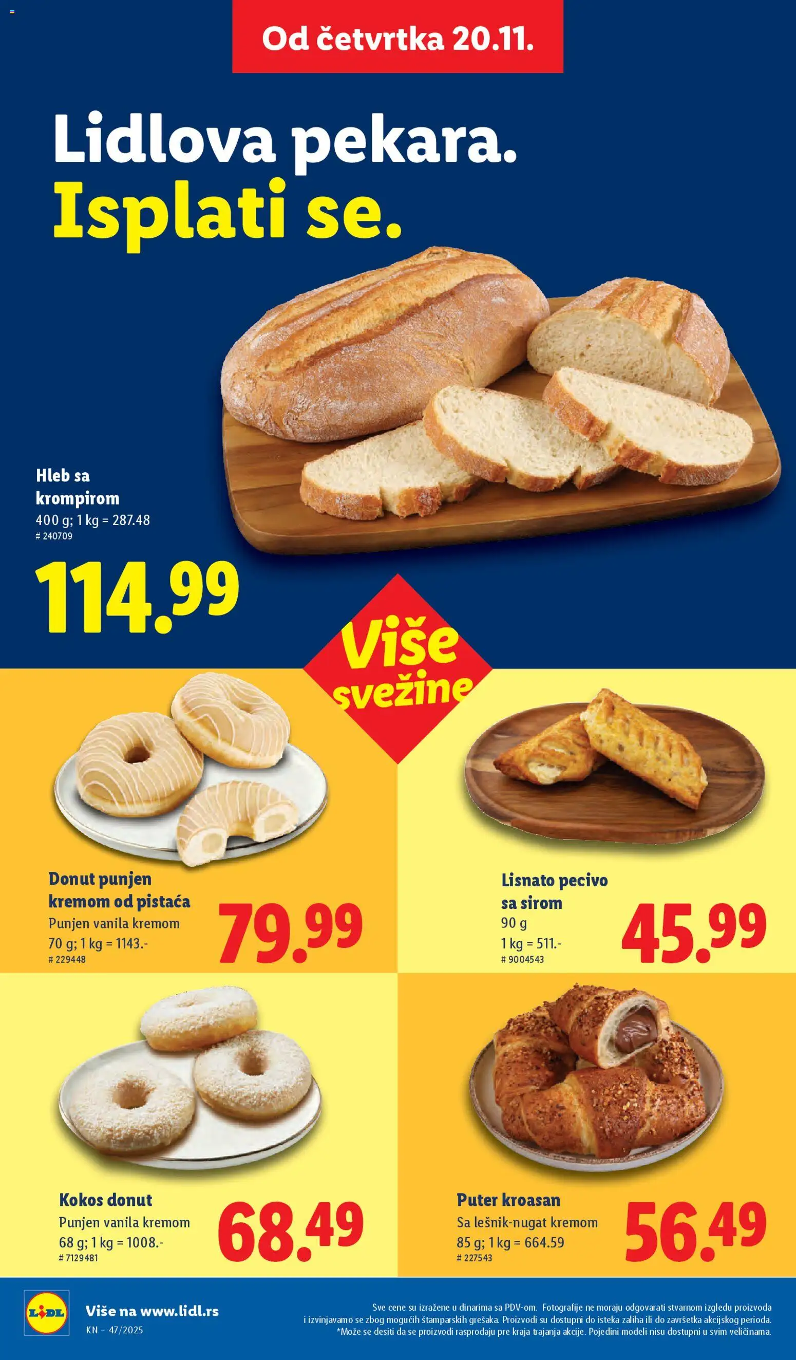 Lidl katalog - važi od 20.11.2025 | Strana: 12 | Proizvode: Kroasan, Puter, Hleb, Pecivo