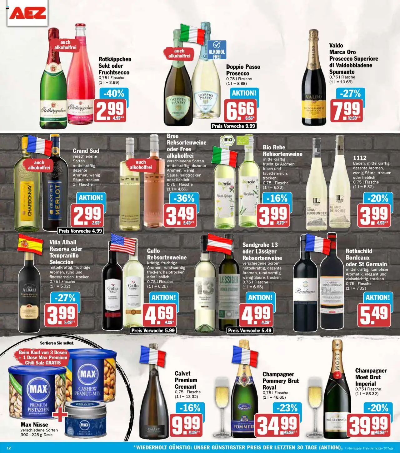 AEZ Prospekt 	 – gültig ab 29.09.2025 | Seite: 12 | Produkte: Pistazien, Doppio Passo, Grand sud, Nüsse