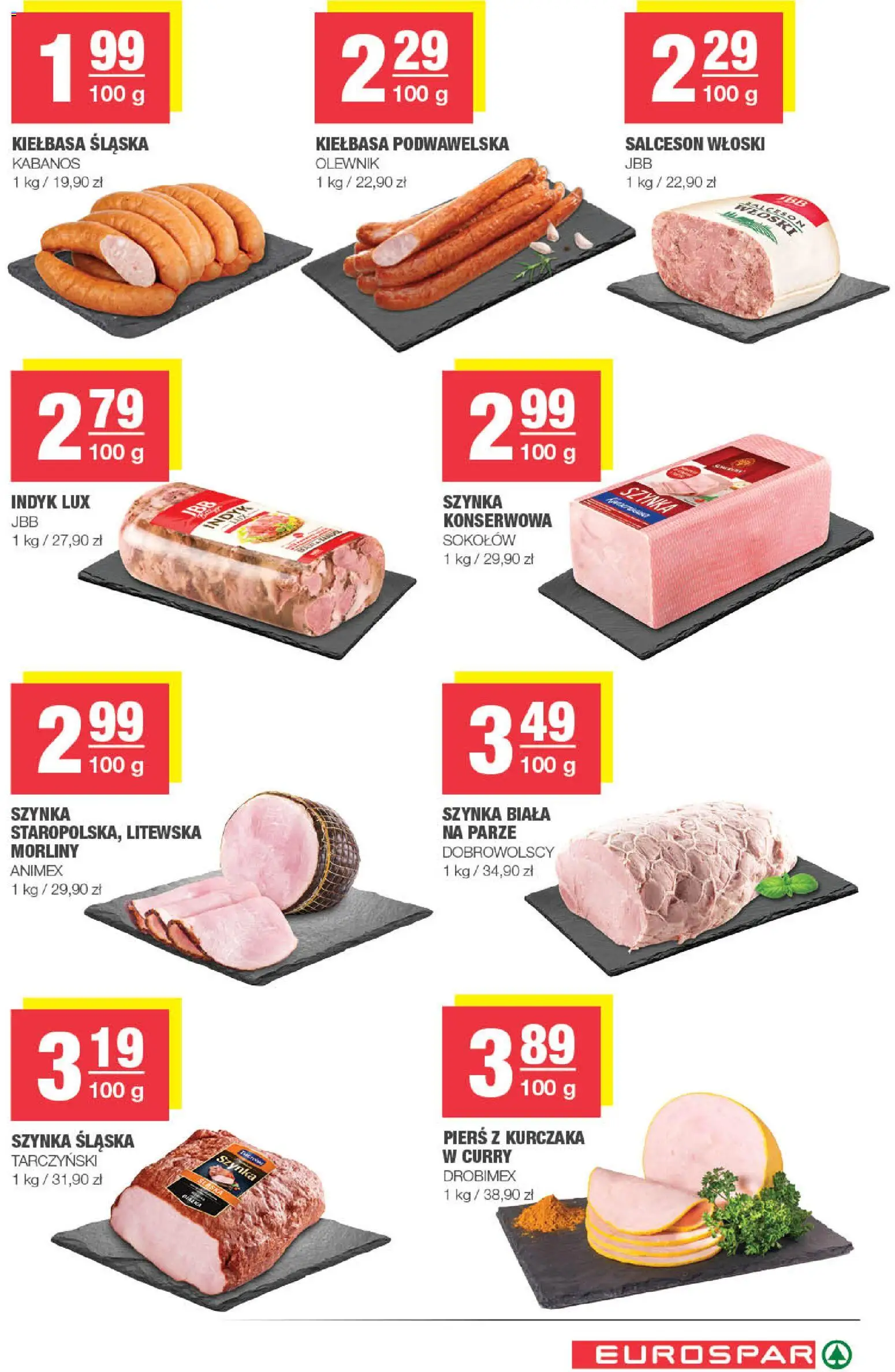 Spar gazetka - Eurospar od 08.04.2026 | Strona: 7 | Produkty: Kiełbasa, Pierś z kurczaka, Curry, Szynka
