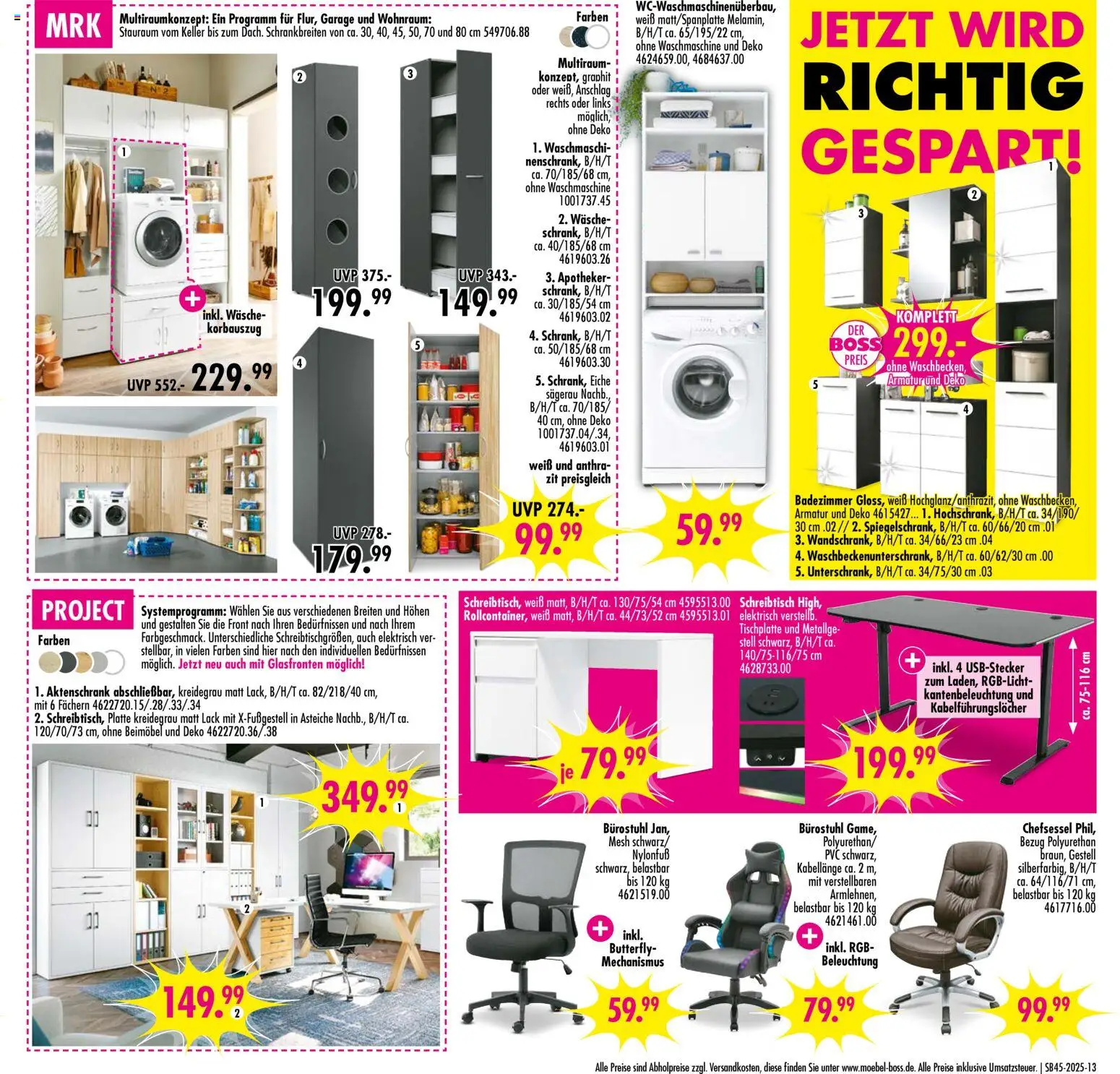 SB Möbel Boss Prospekt 	 – gültig ab 01.11.2025 | Seite: 13 | Produkte: Waschmaschine, Armatur, Chefsessel
