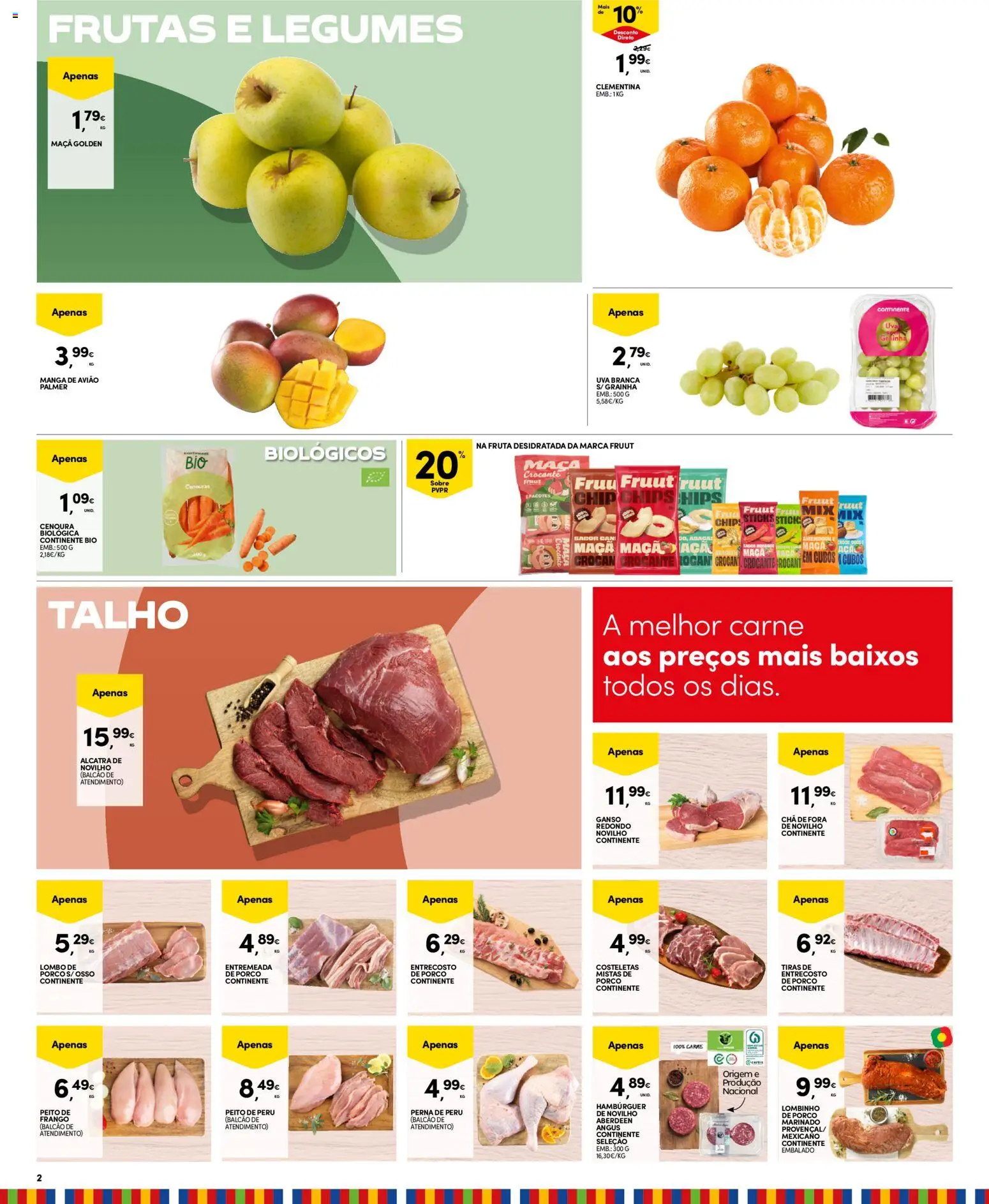 Continente - Madeira Folheto Semanal │ válido de 24.02.2026 | Página: 2 | Produtos: Peito de frango, Maça, Chá, Carne