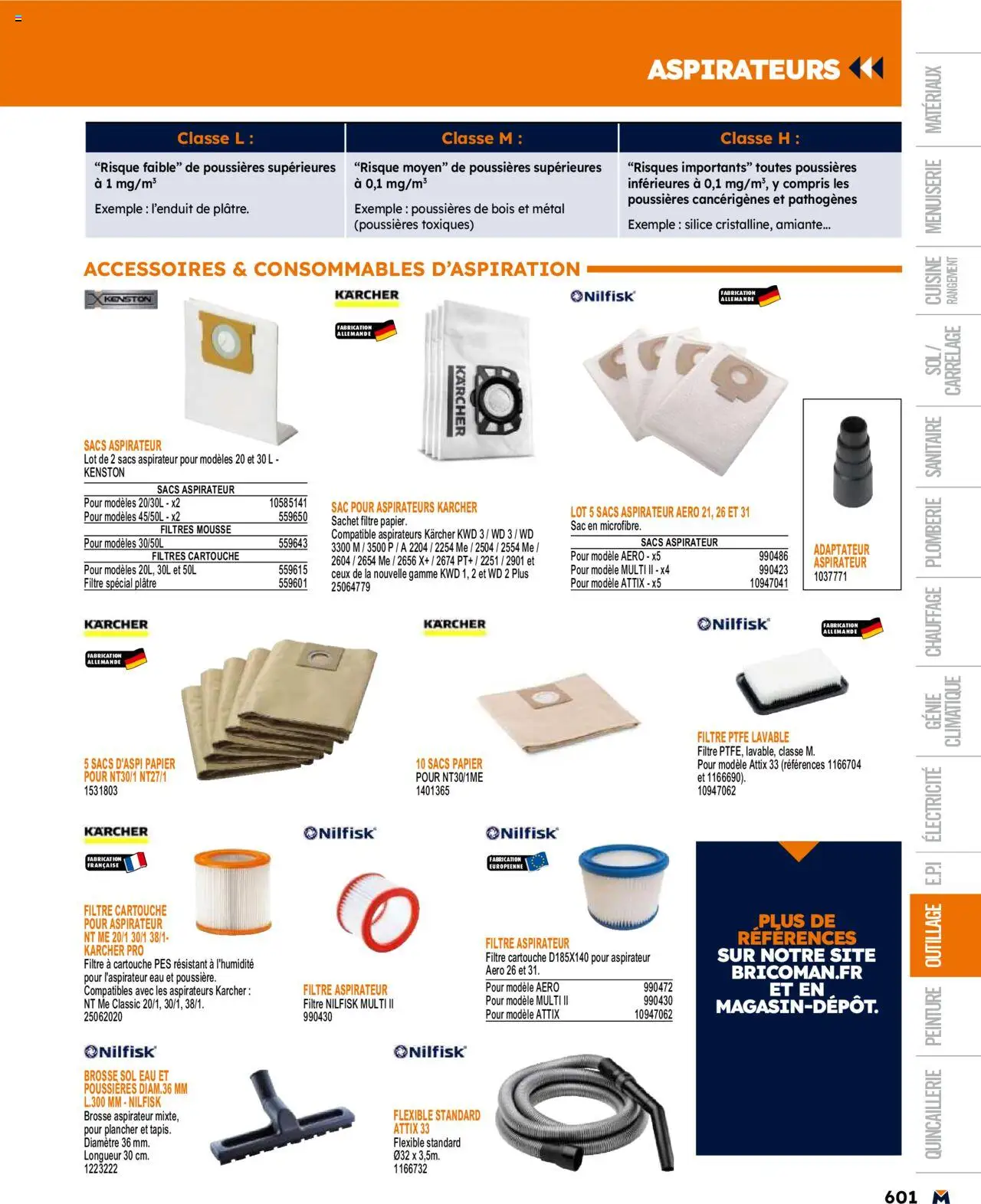  | Page: 601 | Produits: Adaptateur, Brosse, Plâtre, Cartouche
