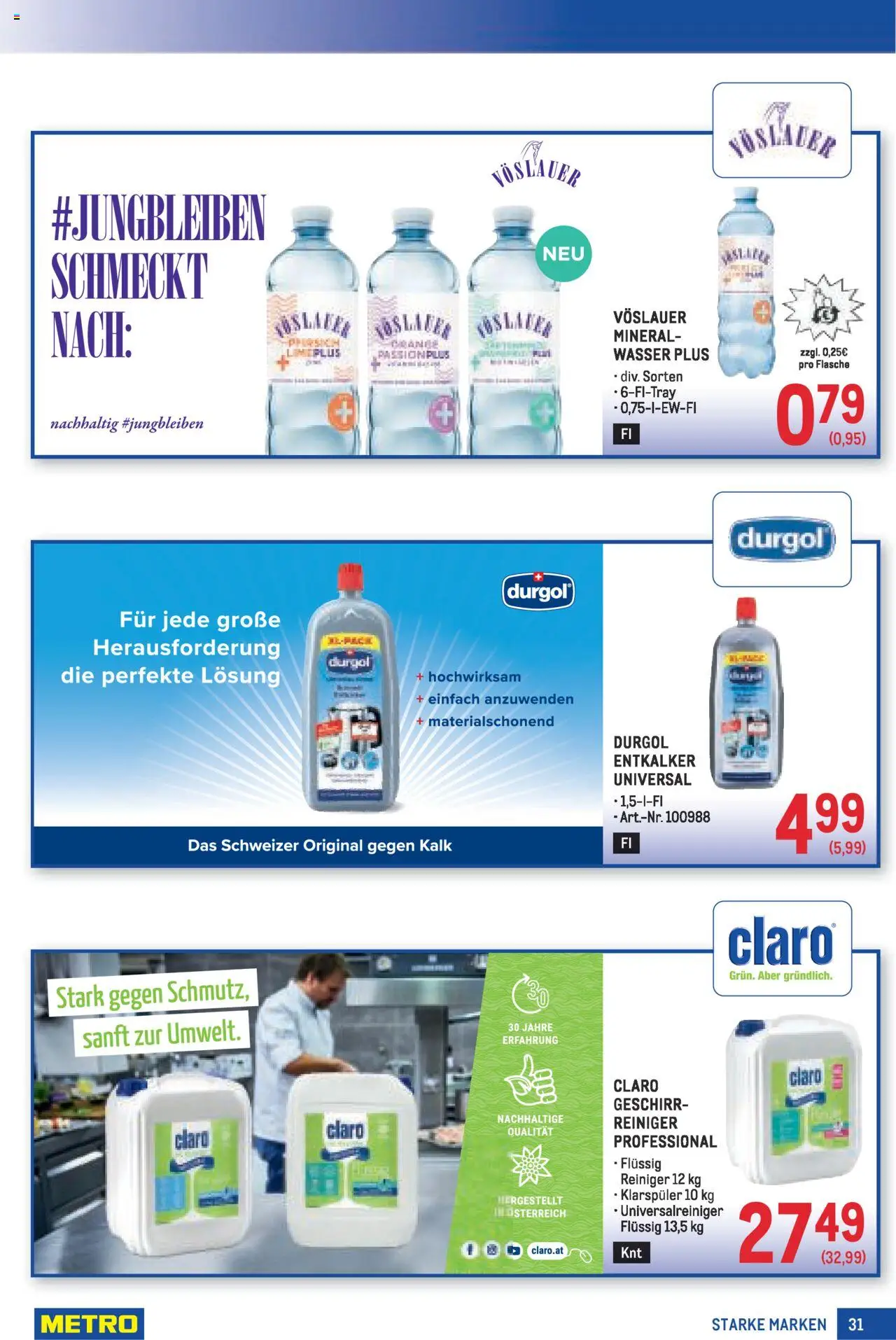 Metro - METRO AT - Starke Marken gültig ab 16.10.2025 | Seite: 31 | Produkte: Klarspüler, Wasser
