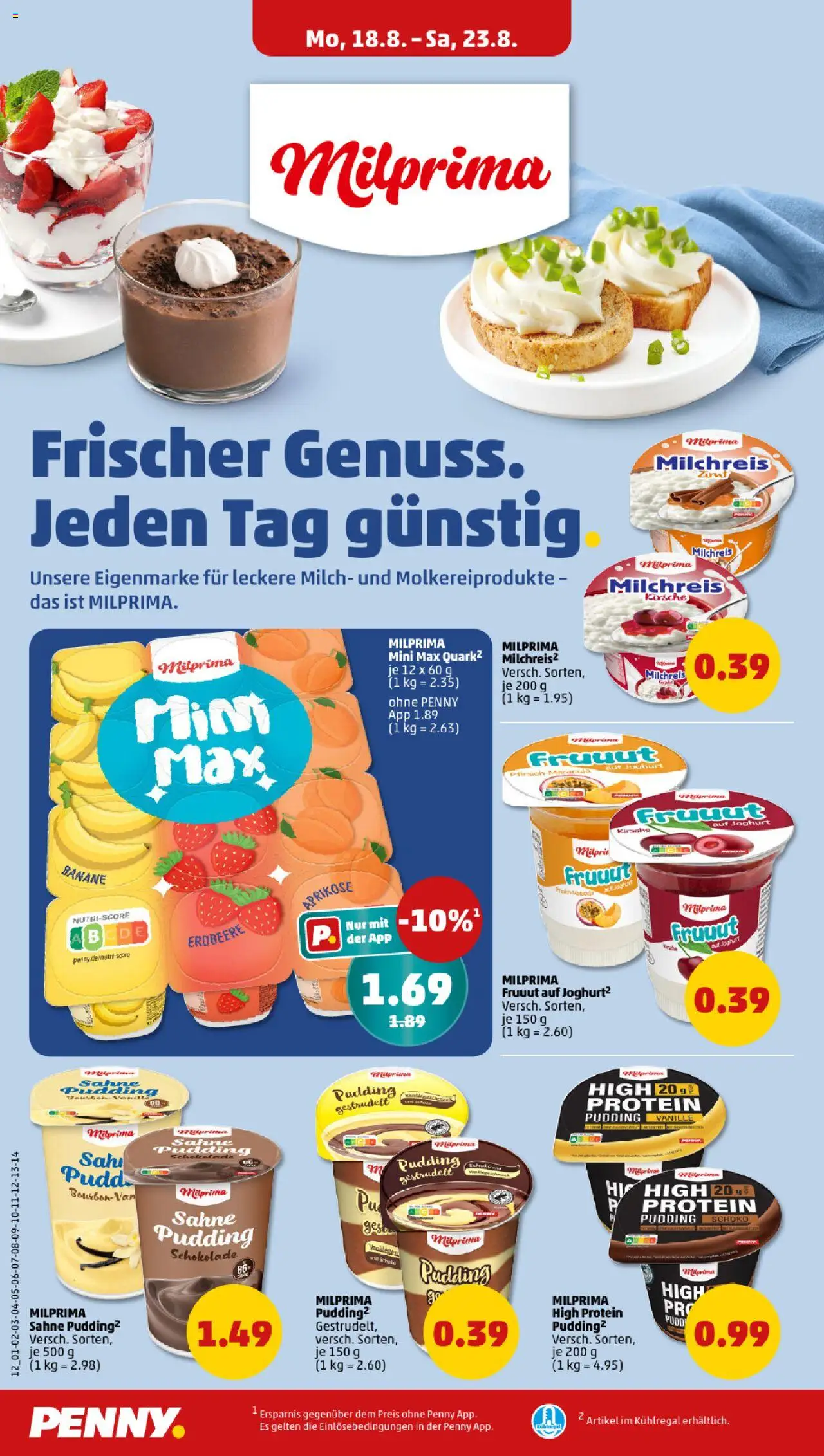 Penny Prospekt 	 - gültig ab dem 18.08.2025 | Seite: 12 | Produkte: Joghurt, Pudding, Schal, Sahne