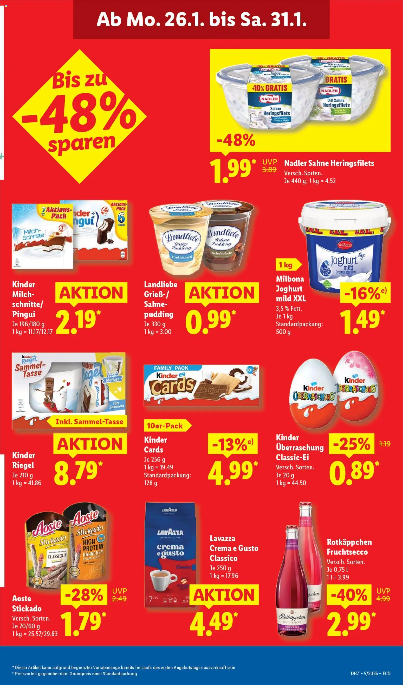 Lidl - Prospekt – gültig ab 26.01.2026 | Seite: 17 | Produkte: Milch, Pudding, Fruchtsecco, Sahne