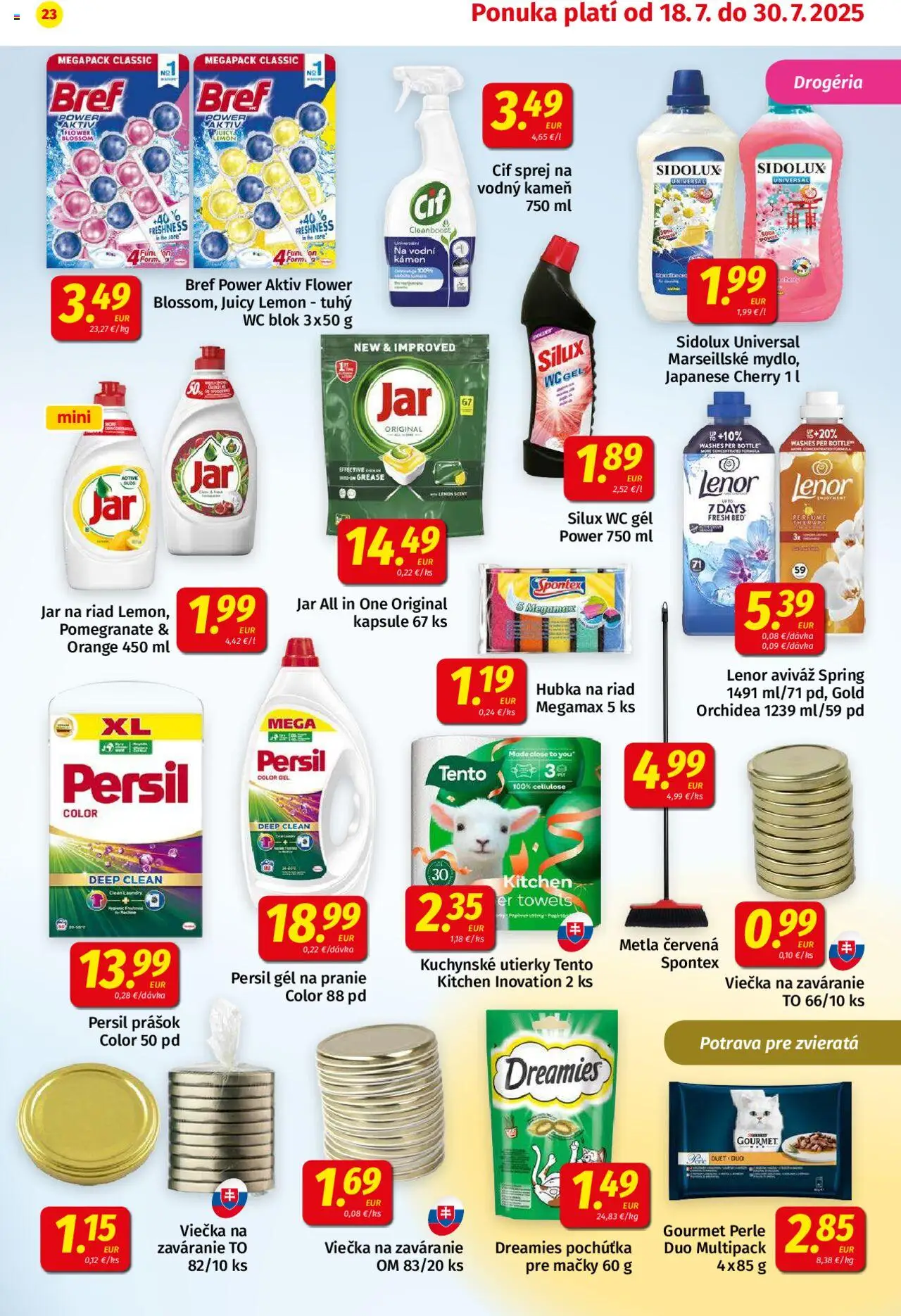 Koruna leták │ platný od 18.07.2025 | Strana: 23 | Produkty: Persil, Wc, Hubka, Wc blok