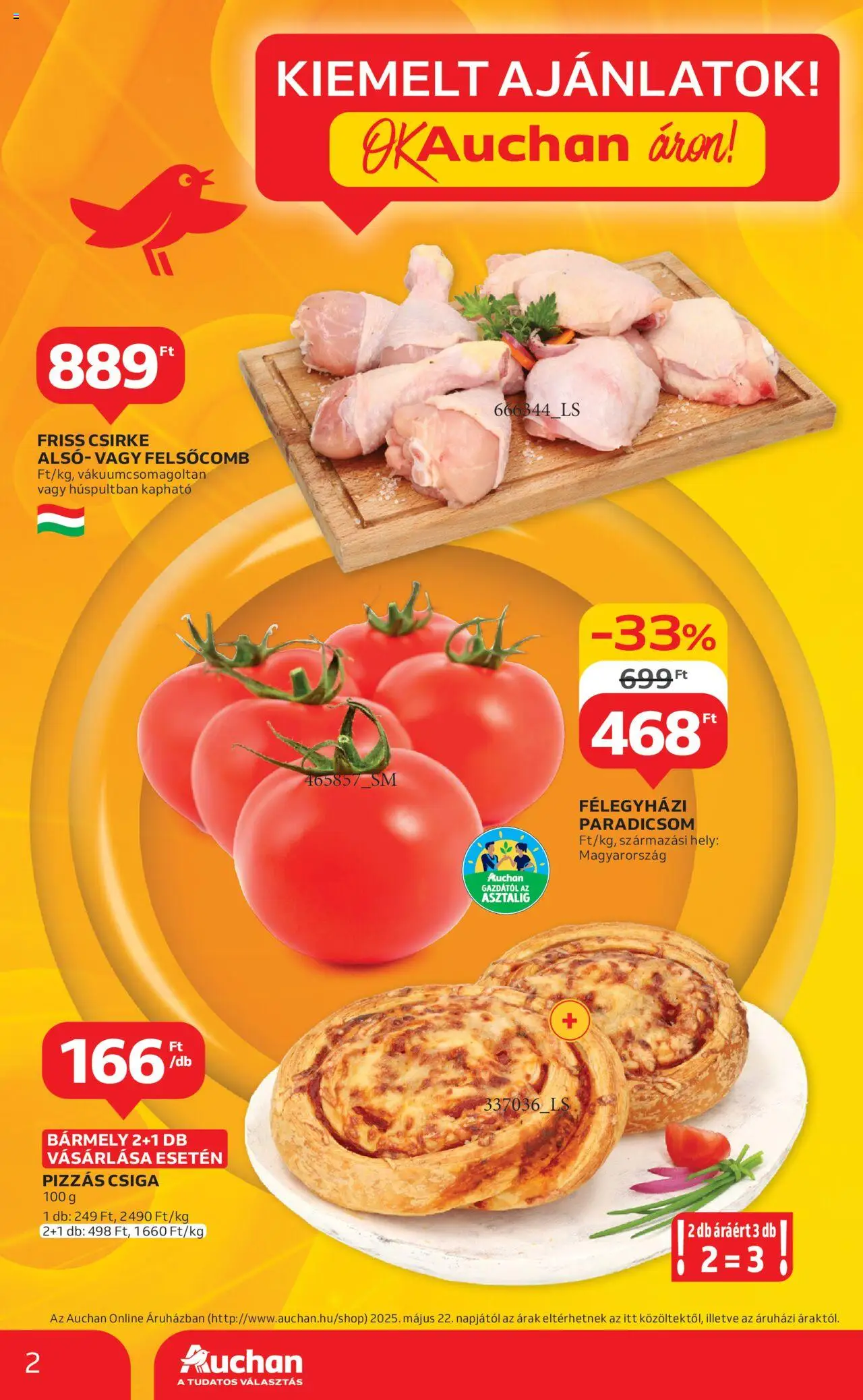 Auchan akciós ujság - amely érvényes a következő dátumtól: 05.06.2025 | Oldal: 2 | Termékek: Pizza, Paradicsom