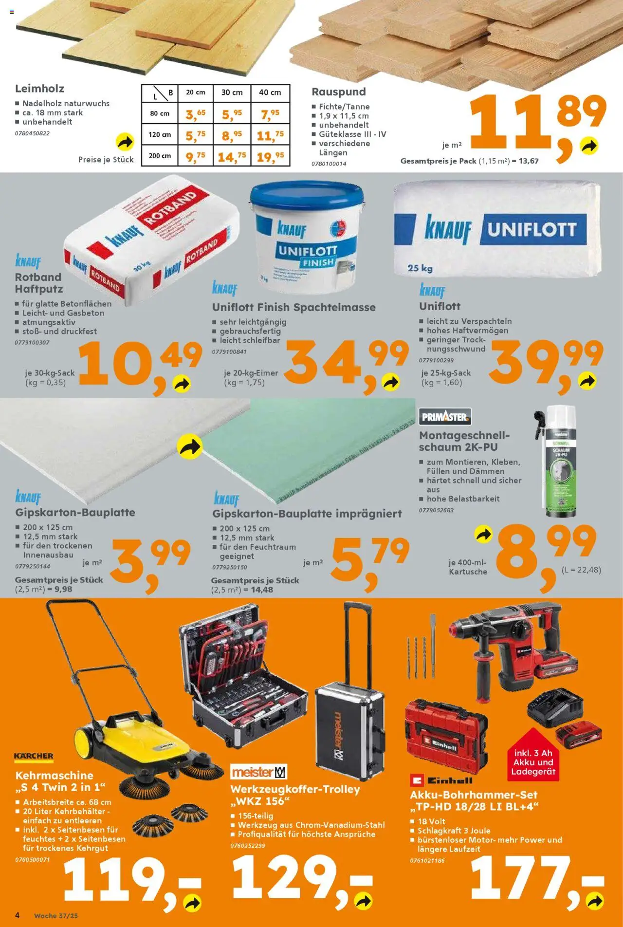 Globus Baumarkt Prospekt Sachsen – gültig ab 08.09.2025 | Seite: 4 | Produkte: Finish, Ladegerät
