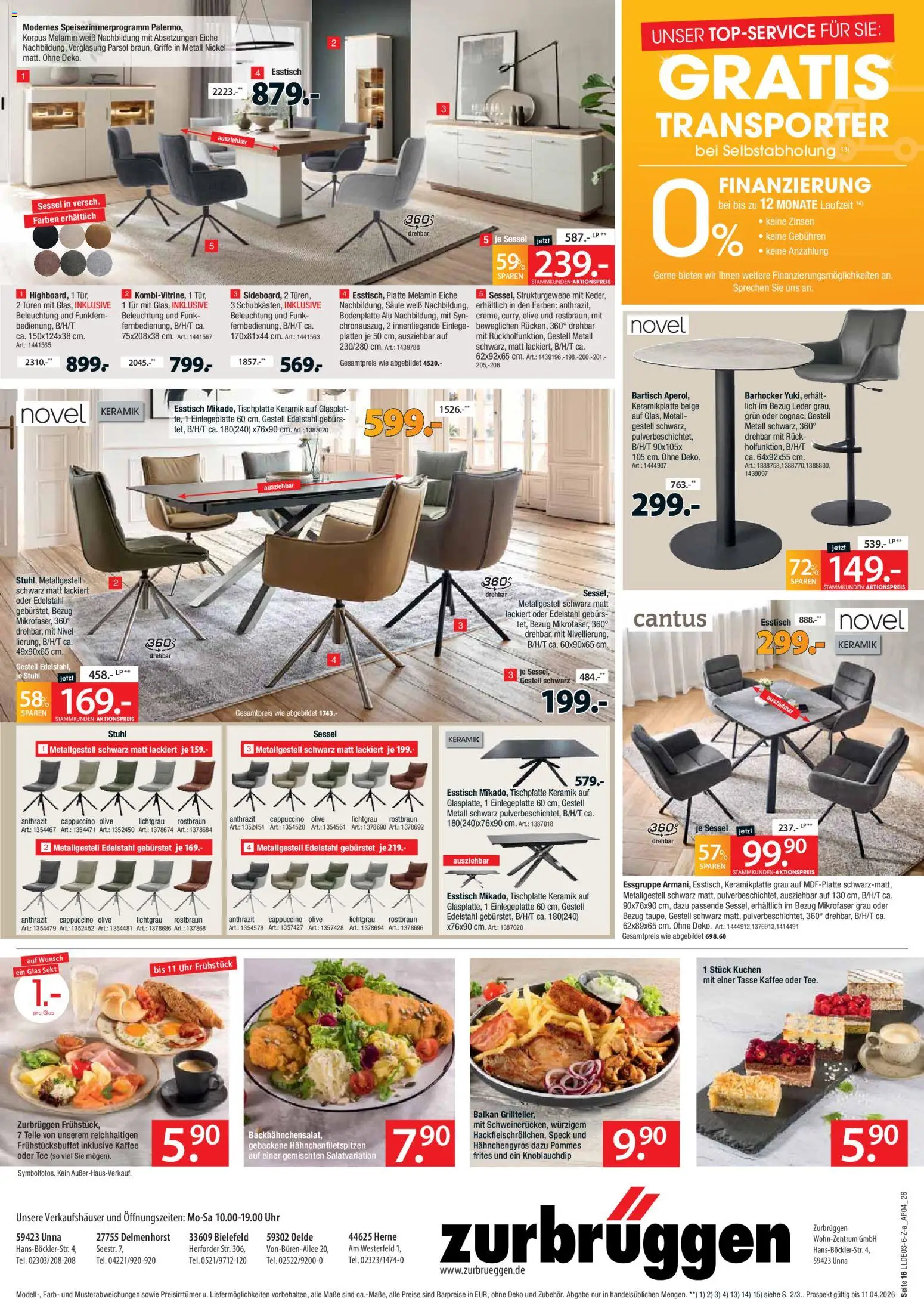 Zurbrüggen Best Deals – gültig ab 28.03.2026 | Seite: 20 | Produkte: Esstisch, Bartisch, Kaffee, Tee