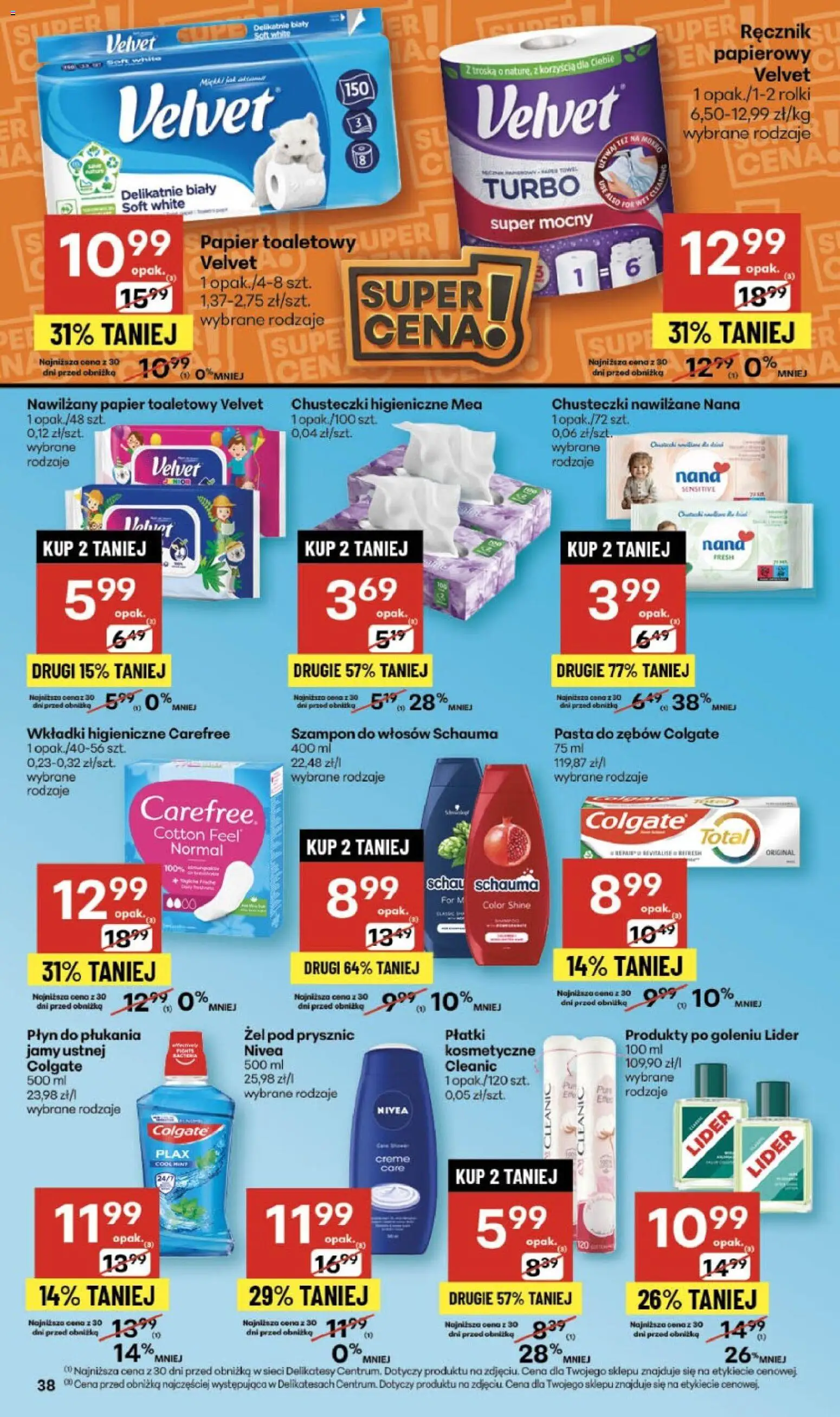 Delikatesy Centrum Black Friday od 20.11.2025 | Strona: 38 | Produkty: Papier toaletowy, Delikatesy, Żel pod prysznic, Pasta do zębów
