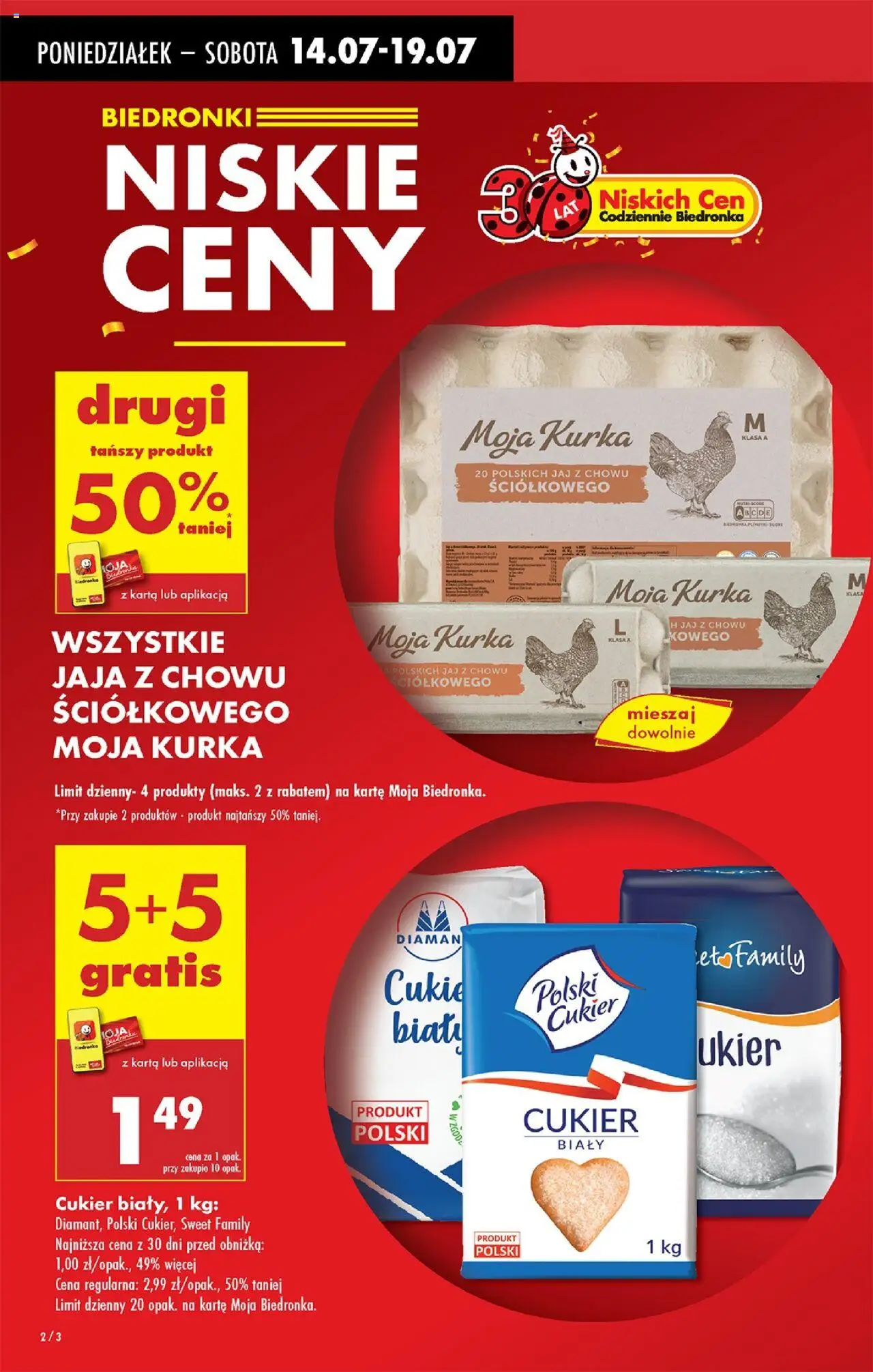 Biedronka gazetka od 14.07.2025 | Strona: 4 | Produkty: Karta, Jaja, Cukier