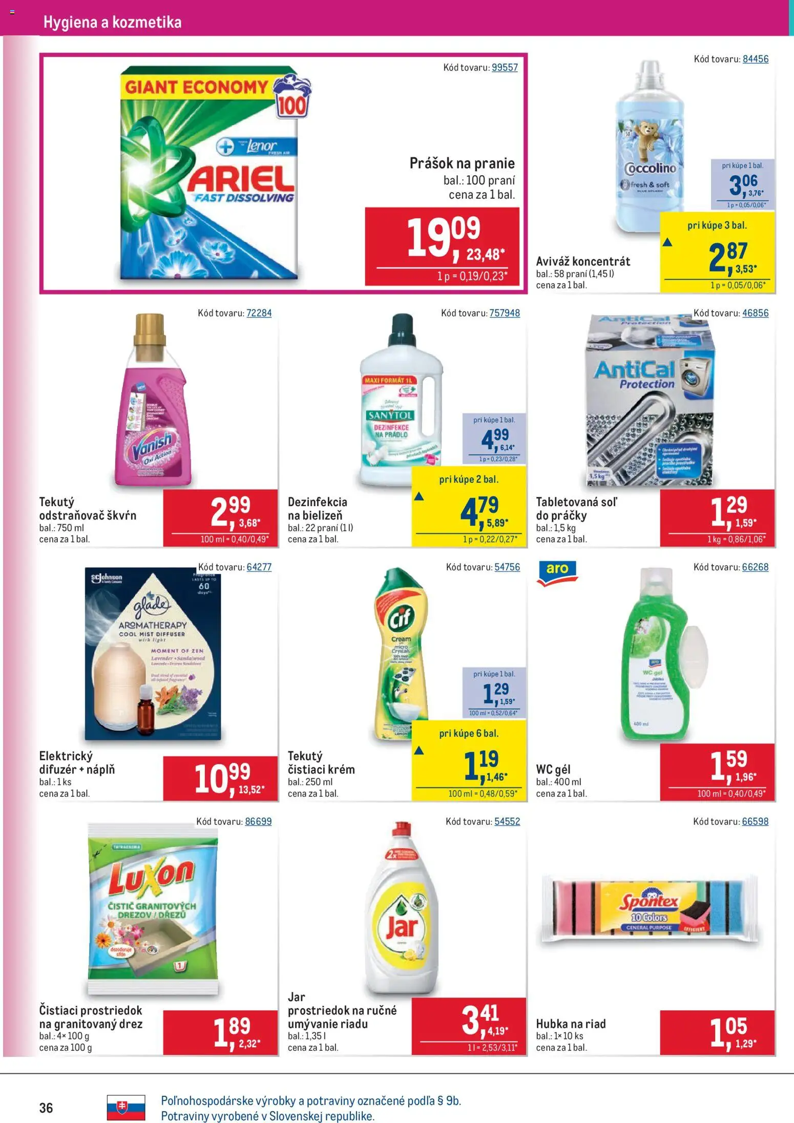 Nové Metro akcie – leták je platný od 10.12.2025 | Strana: 36 | Produkty: Drez, Difúzer, Práčky