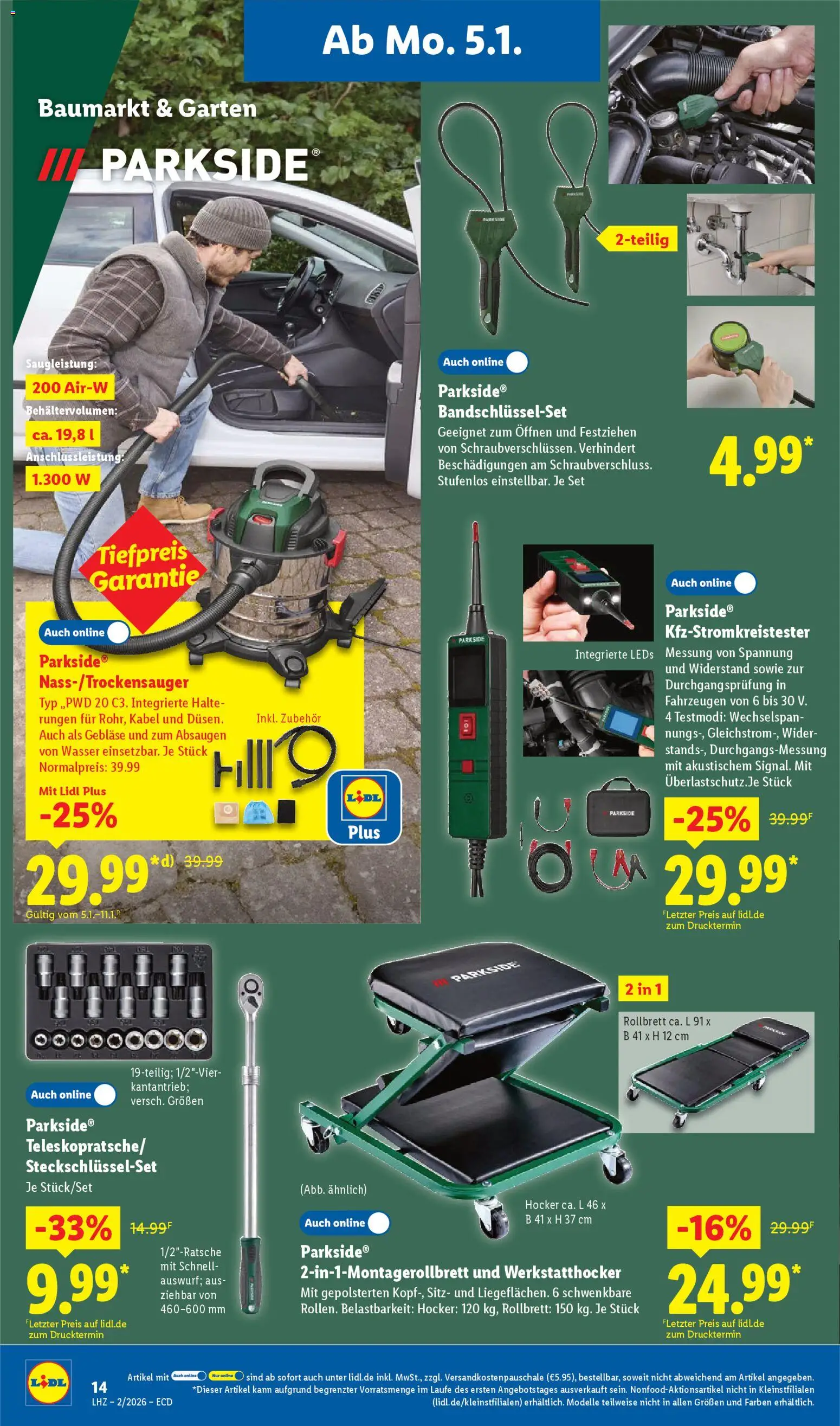 Lidl - Prospekt – gültig ab 05.01.2026 | Seite: 22 | Produkte: Kabel, Hocker, Wasser