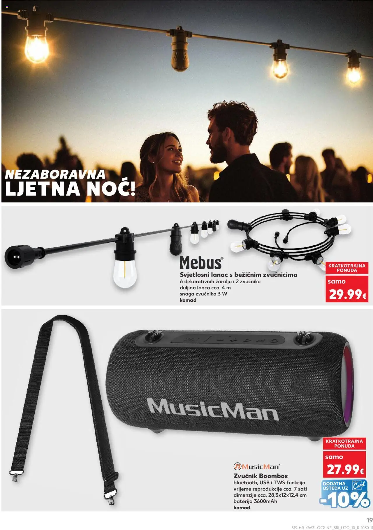 Kaufland katalog | vrijedi od 30.07.2025 | Stranica: 19 | Proizvodi: Baterija, Zvučnik, USB