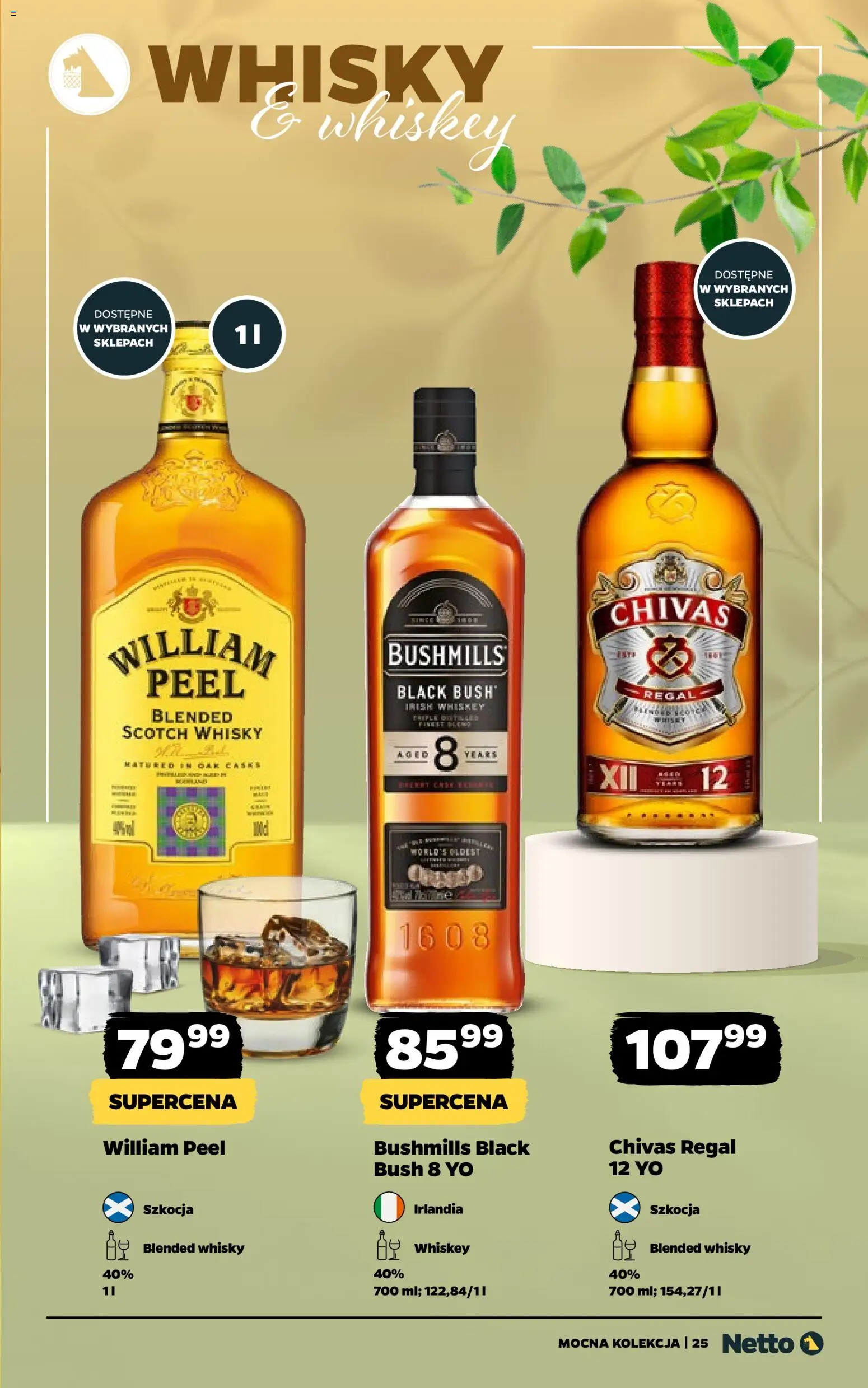 Netto gazetka - Alkohole mocne od 16.03.2026 | Strona: 25 | Produkty: Chivas Regal, Regał, Whisky