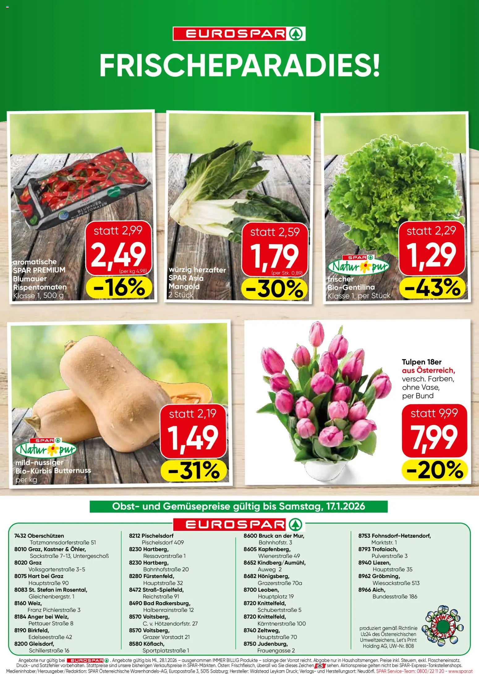 Eurospar Flugblatt - Steiermark gültig ab 15.01.2026 | Seite: 16 | Produkte: Obst, Bad