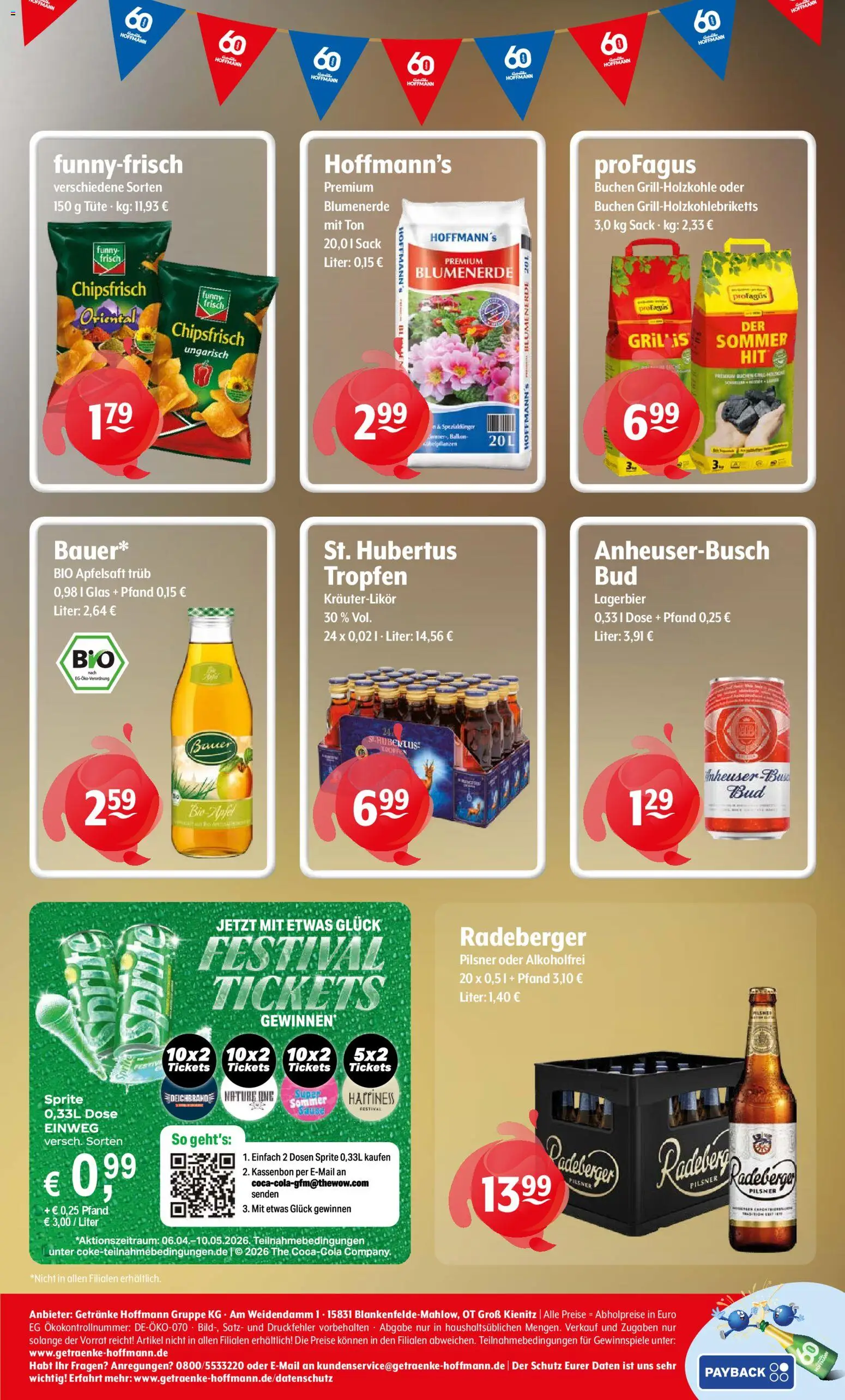 Getränke Hoffmann Prospekt 	 – gültig ab 04.05.2026 | Seite: 8 | Produkte: Funny frisch, Apfelsaft, Blumenerde, Radeberger pilsner