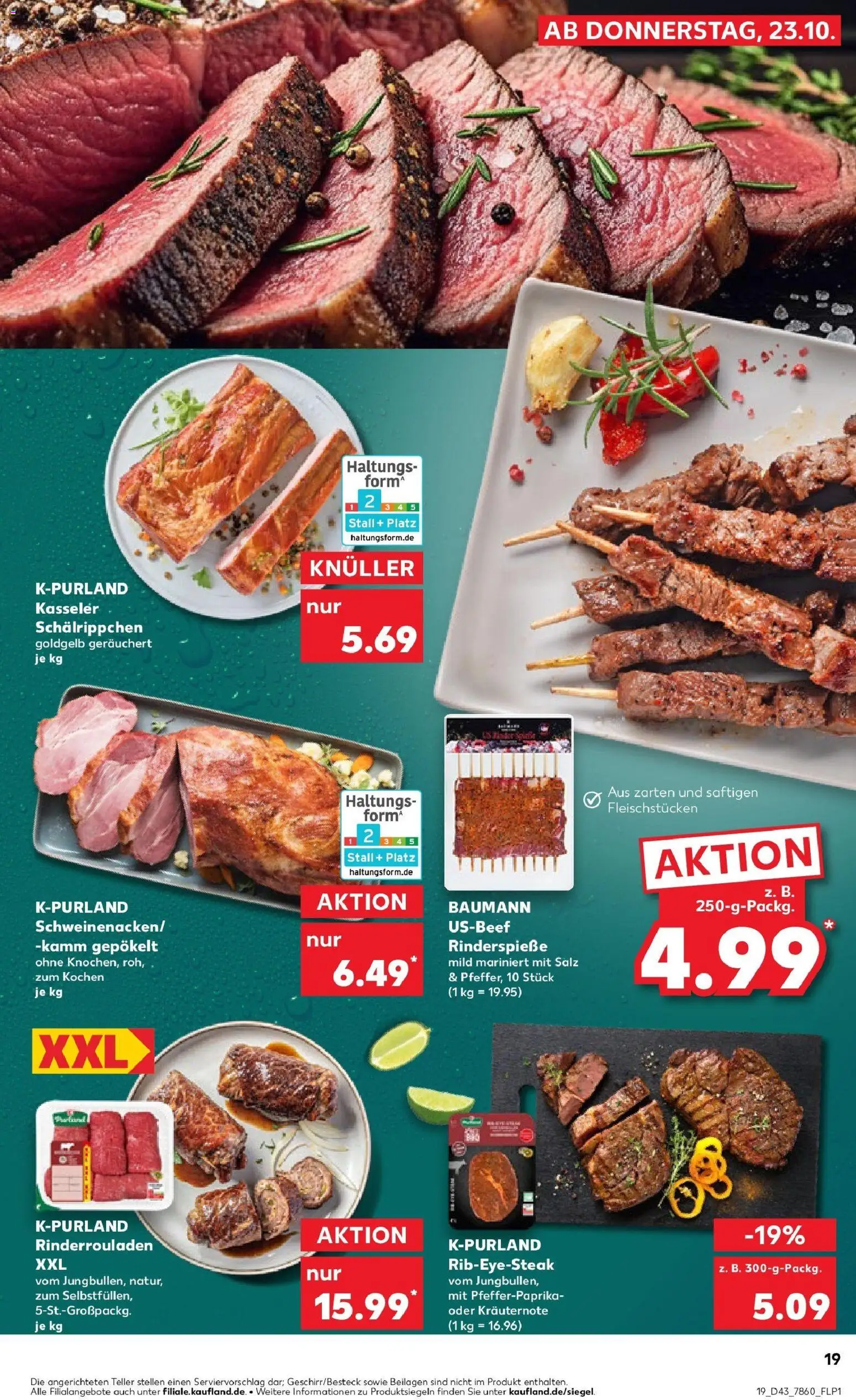 Kaufland prospekt Öhringen	 – gültig ab 23.10.2025 | Seite: 19 | Produkte: Rinderrouladen, Salz