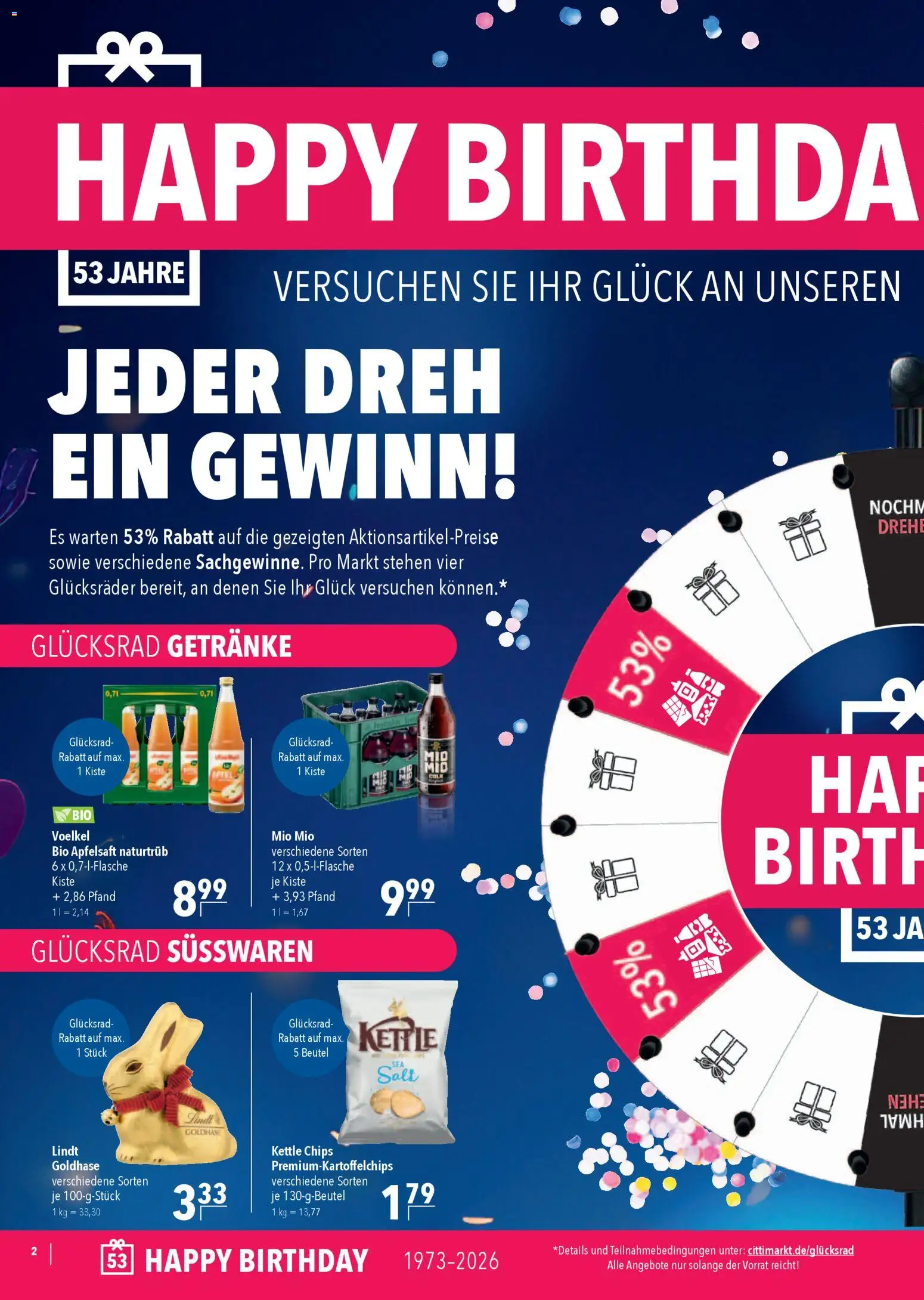 CITTI Markt Prospekt 	 – gültig ab 18.03.2026 | Seite: 2 | Produkte: Cola, Apfelsaft, Lindt, Chips