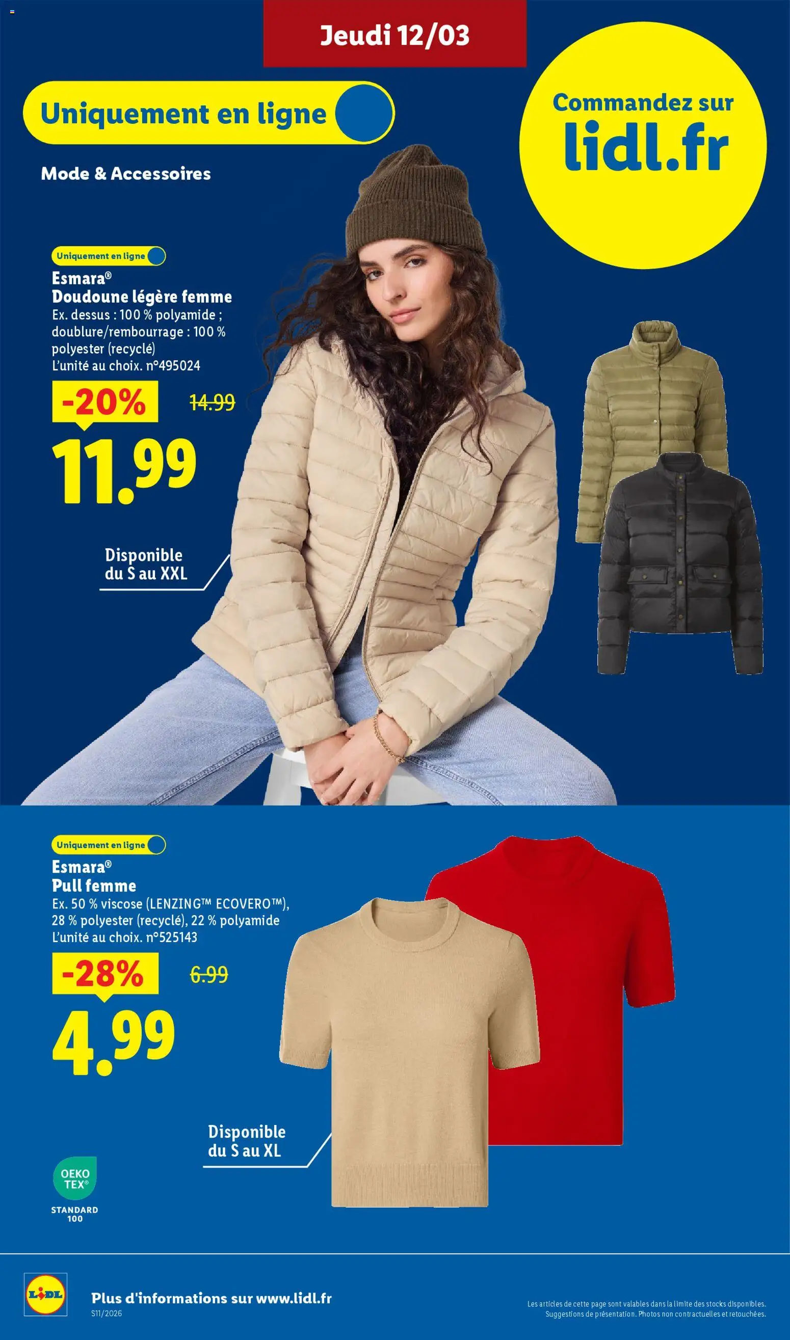 {H1} | Page: 12 | Produits: Pull, Doudoune