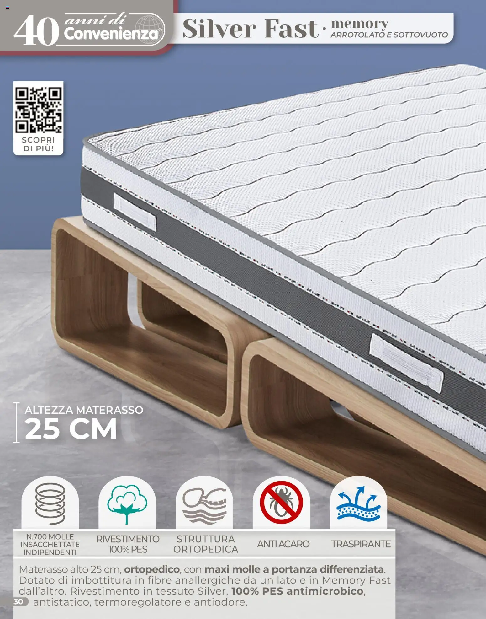 Volantino Mondo Convenienza del 04.01.2026 | Pagina: 30 | Prodotti: Materasso