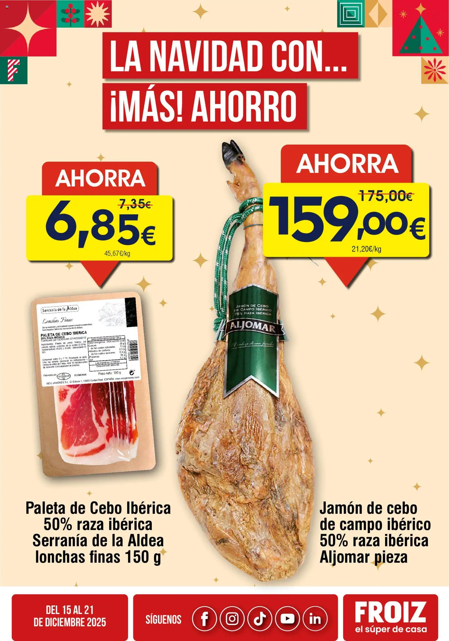 Froiz Oferta semanal │ válido desde el 15.12.2025 | Página: 2 | Productos: Κρεμάστρα, Jamón, Cerdo, Peso