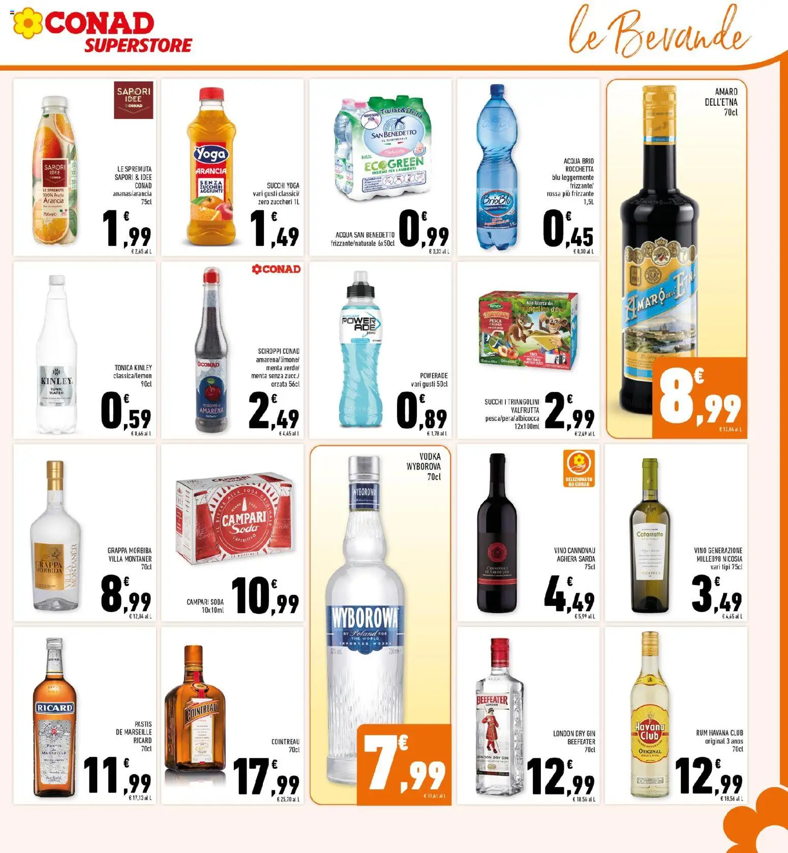 Volantino Conad del 22.04.2026 | Pagina: 17 | Prodotti: Acqua, Rum, Arancia, Grappa