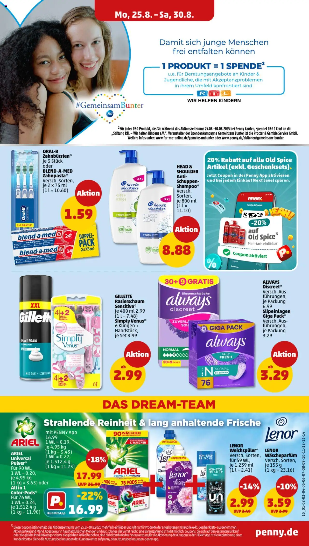 Penny Prospekt 	 - gültig ab dem 25.08.2025 | Seite: 15 | Produkte: Lenor, Shampoo, Apple, Rasierschaum