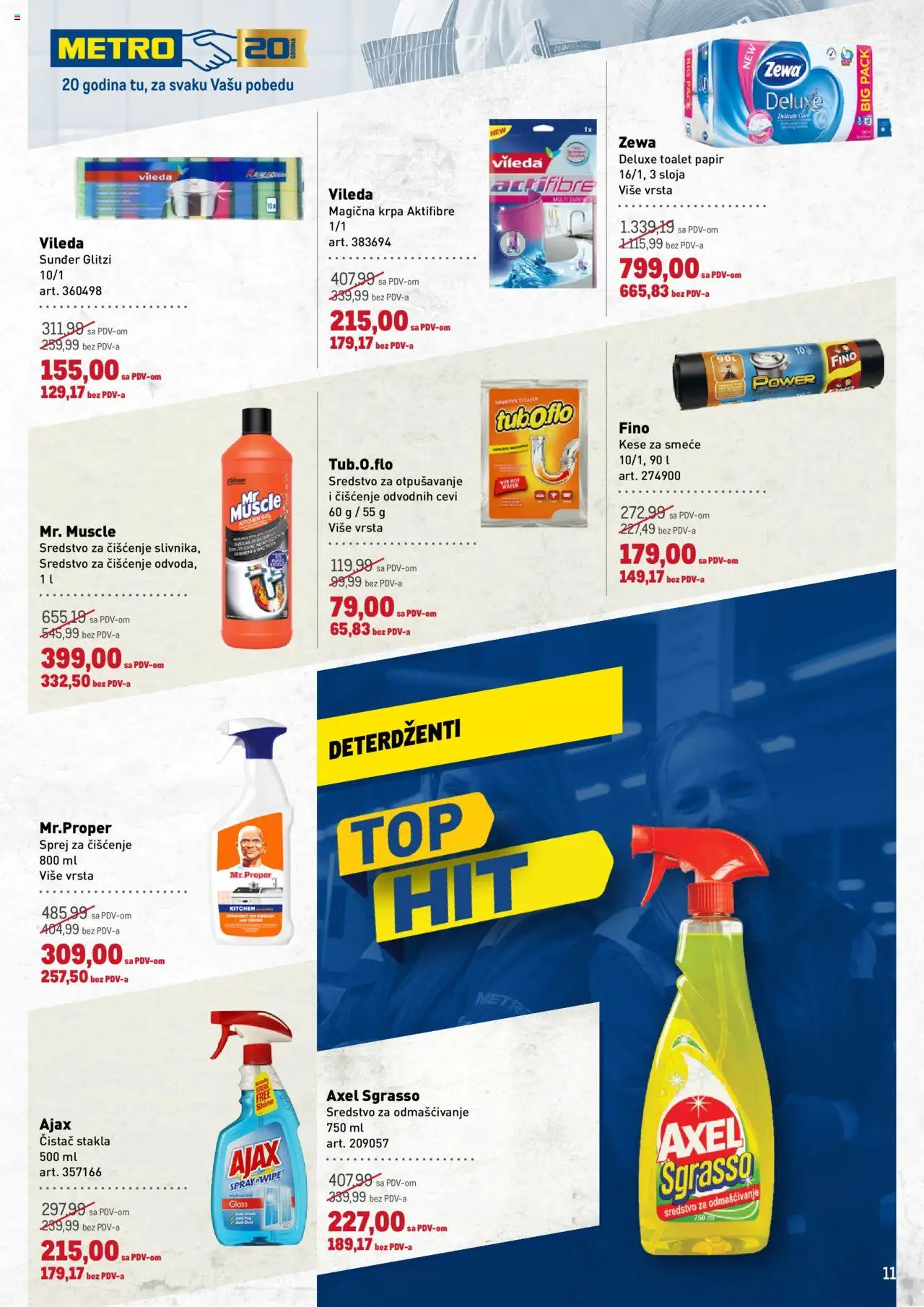 Metro katalog - važi od 21.08.2025 | Strana: 11 | Proizvode: Toalet papir, Vileda, Ajax