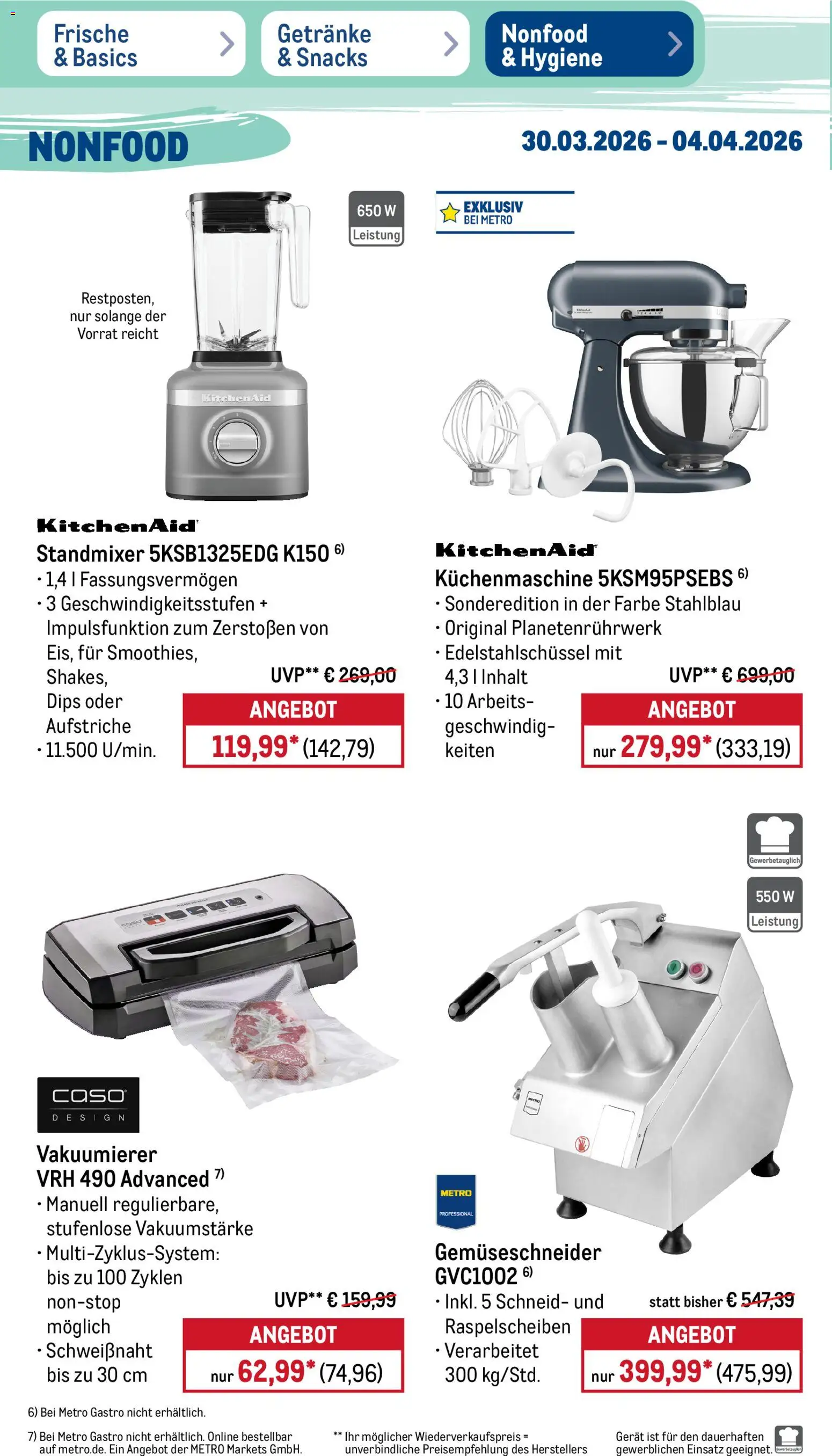 Metro Prospekt 	 – gültig ab 30.03.2026 | Seite: 44 | Produkte: Vakuumierer