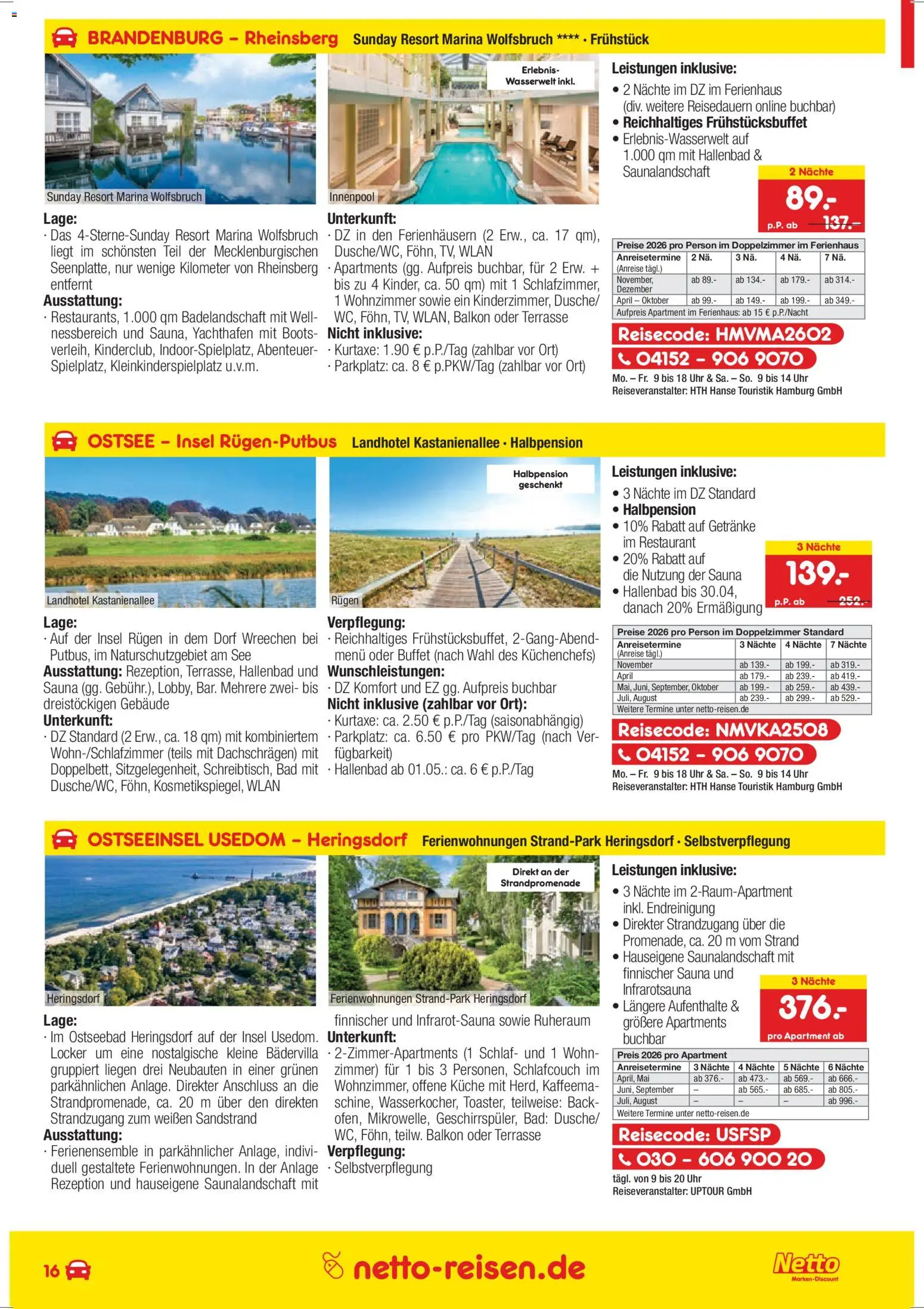 Netto Reisen Prospekt 	 – gültig ab 26.03.2026 | Seite: 16 | Produkte: Bad, Küche, Uhr