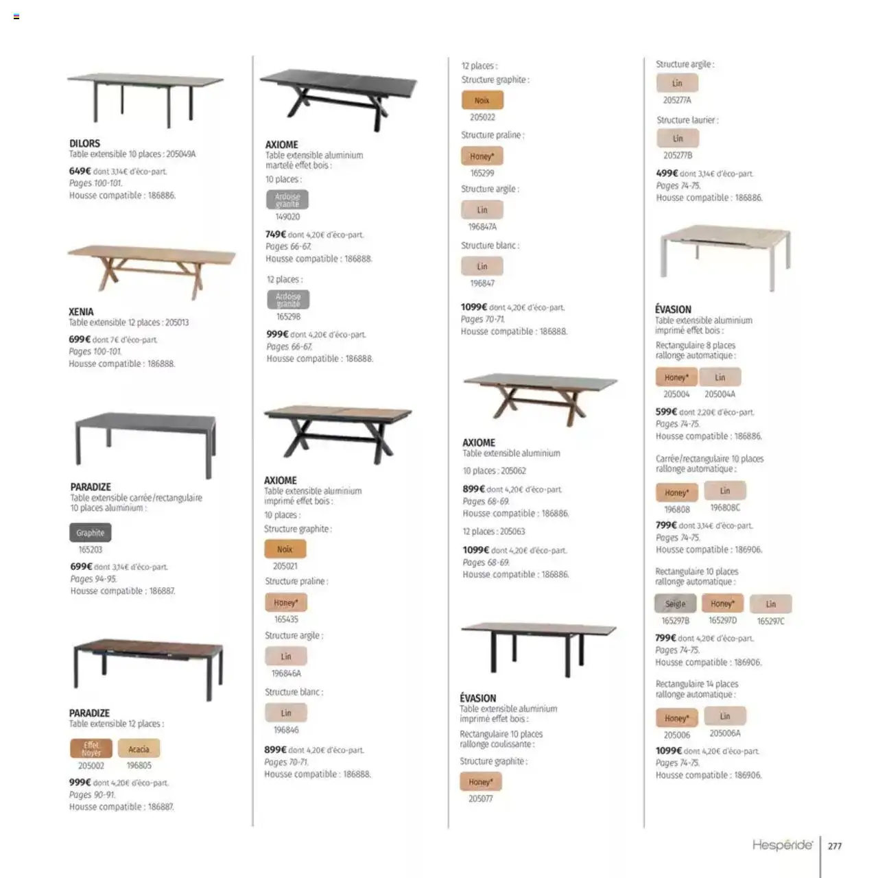  | Page: 277 | Produits: Table extensible, Argile, Table, Noix