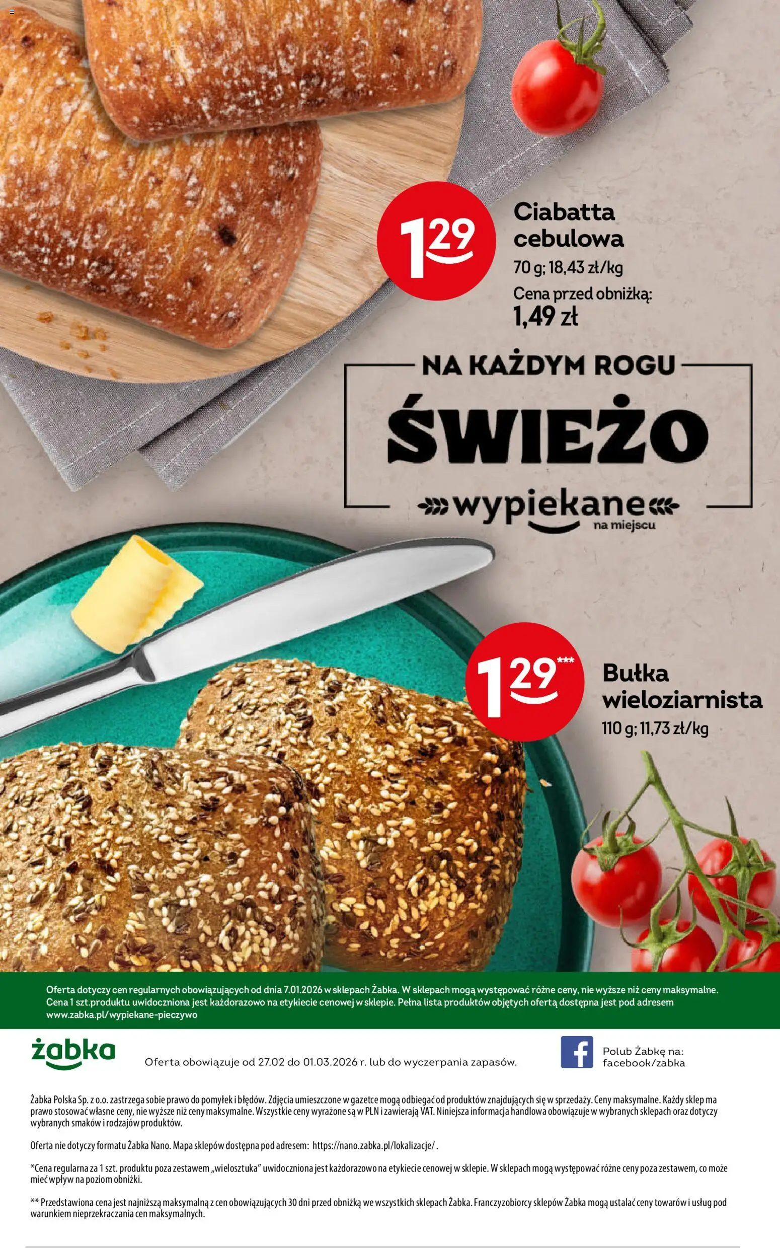 Żabka Gazetka - Weekendowe promocje od 27.02.2026 | Strona: 8 | Produkty: Bułka, Ciabatta