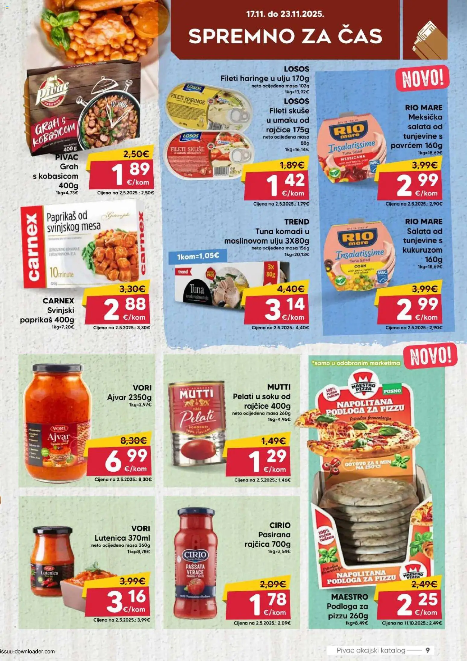 Pivac katalog | vrijedi od 17.11.2025 | Stranica: 9 | Proizvodi: Rio Mare, Grah, Rajčica, Tuna