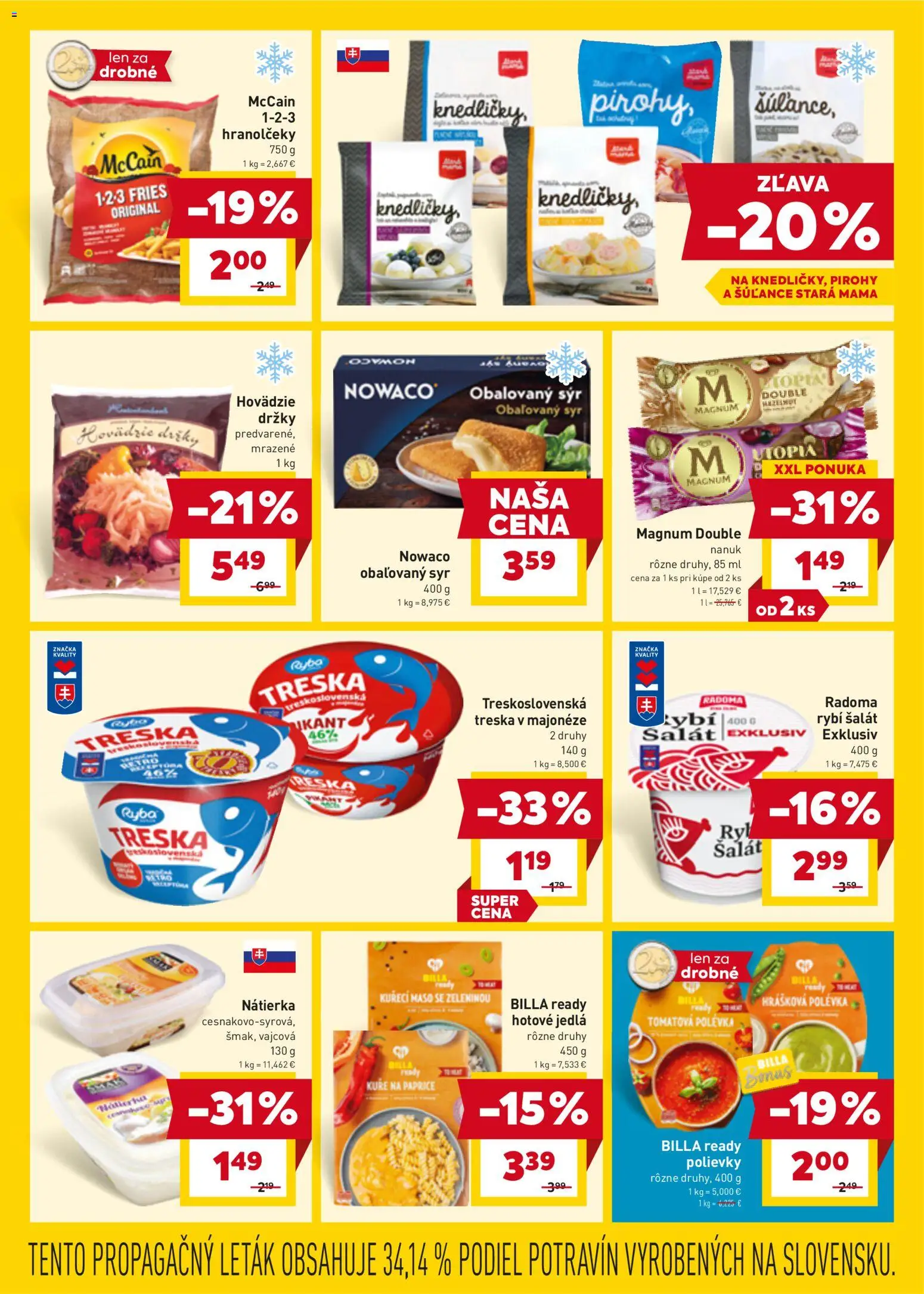 Nové Billa akcie – leták je platný od 07.04.2026 | Strana: 13 | Produkty: Syr, Nanuk, Ryba, Treska