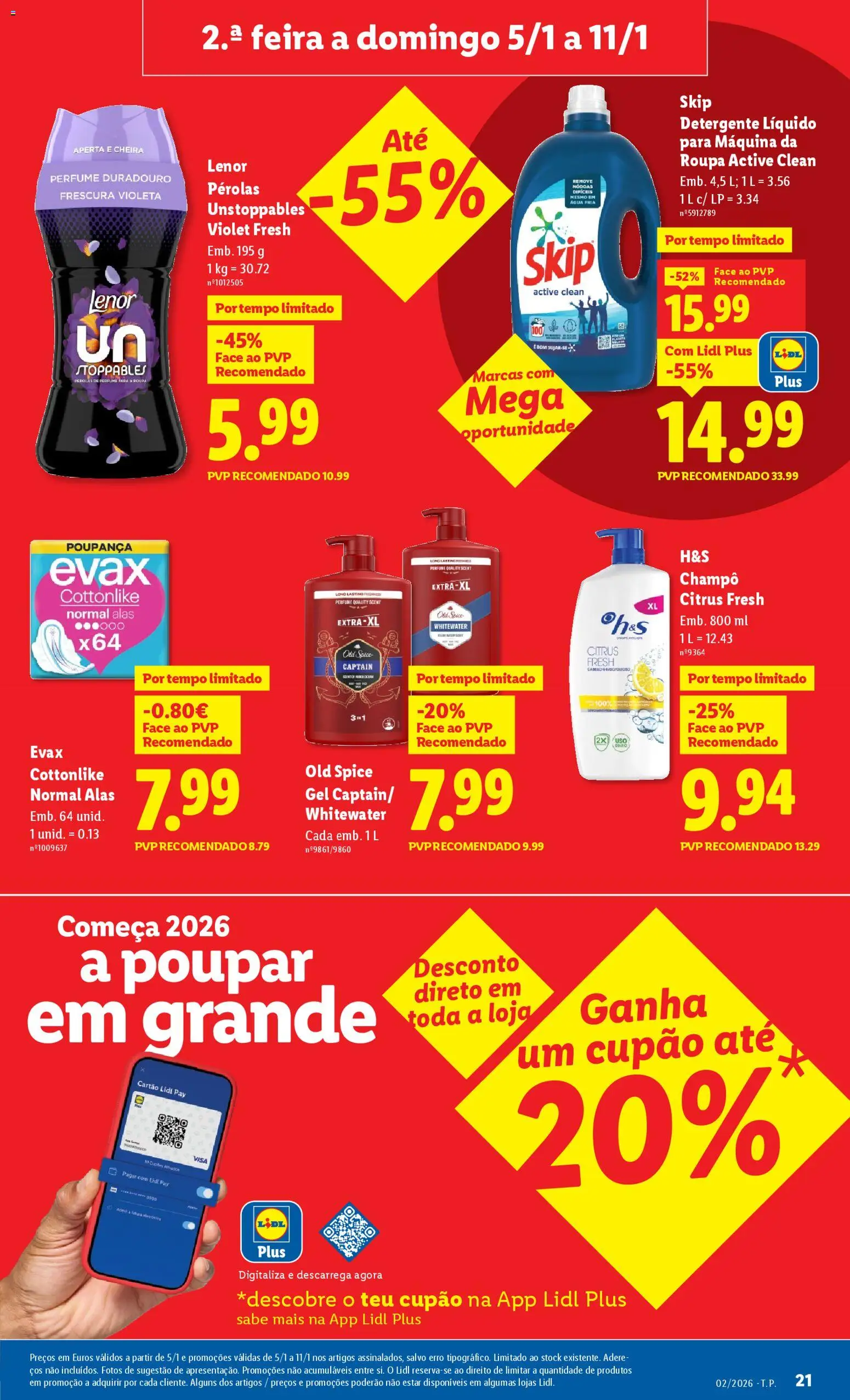 Lidl folheto │ válido de 05.01.2026 | Página: 21 | Produtos: Agua, Perfume, Shampoo, Detergente