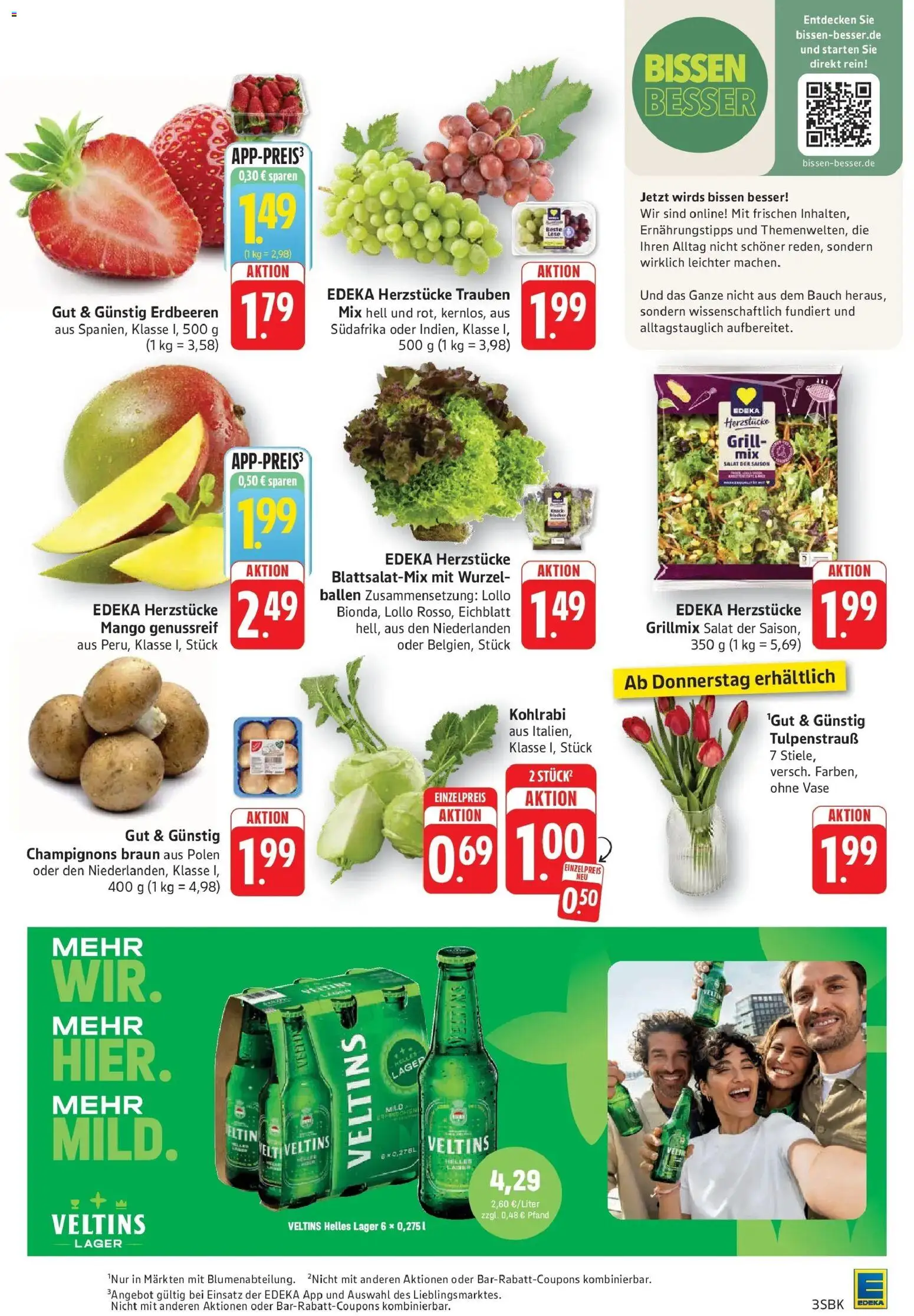 E center Prospekt Walldorf	 – gültig ab 05.04.2026 | Seite: 3 | Produkte: Trauben, Mango, Erdbeeren, Salat