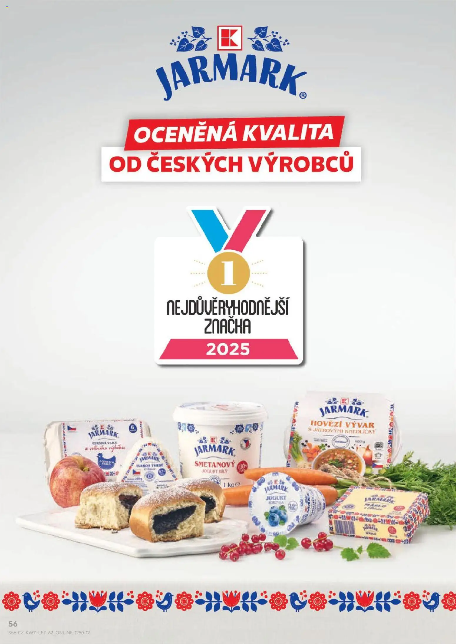 Kaufland leták od 11.03.2026 | Strana: 56 | Produkty: Smetanový jogurt, Vejce, Tvaroh, Vývar