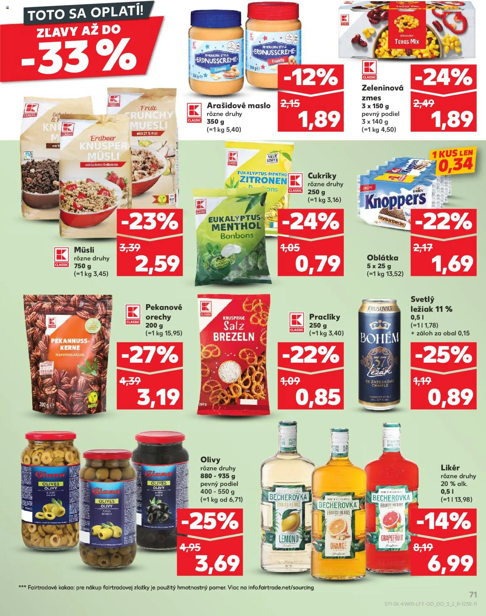 Nové Kaufland akcie – leták je platný od 02.01.2026 | Strana: 71 | Produkty: Maslo, Orechy, Grapefruit, Kakao