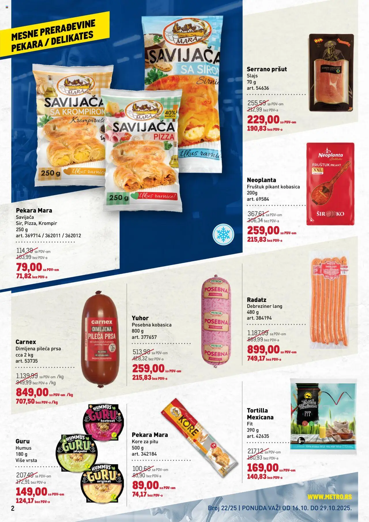Metro katalog - važi od 16.10.2025 | Strana: 2 | Proizvode: Pršut, Pekara, Krompir, Kobasica
