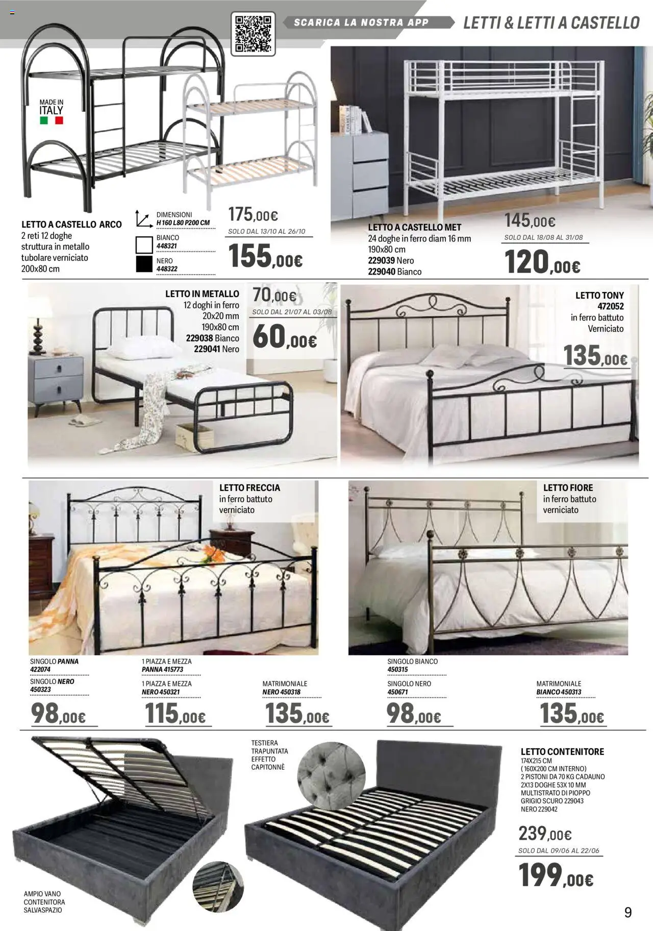 Volantino Orizzonte del 09.05.2025 | Pagina: 9 | Prodotti: Panna, Letto contenitore, Contenitore, Letto