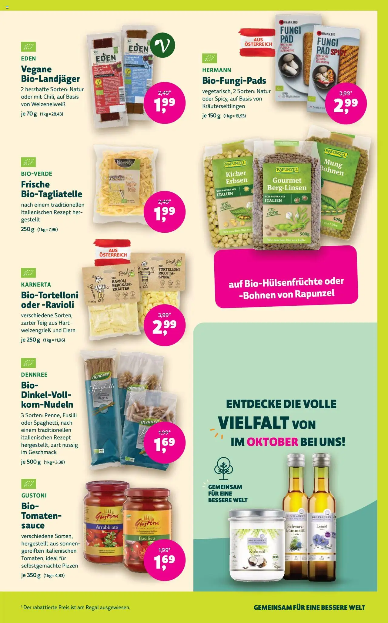 Denns BioMarkt Angebote gültig ab 22.10.2025 | Seite: 7 | Produkte: Pasta, Erbsen, Regal, Tomaten